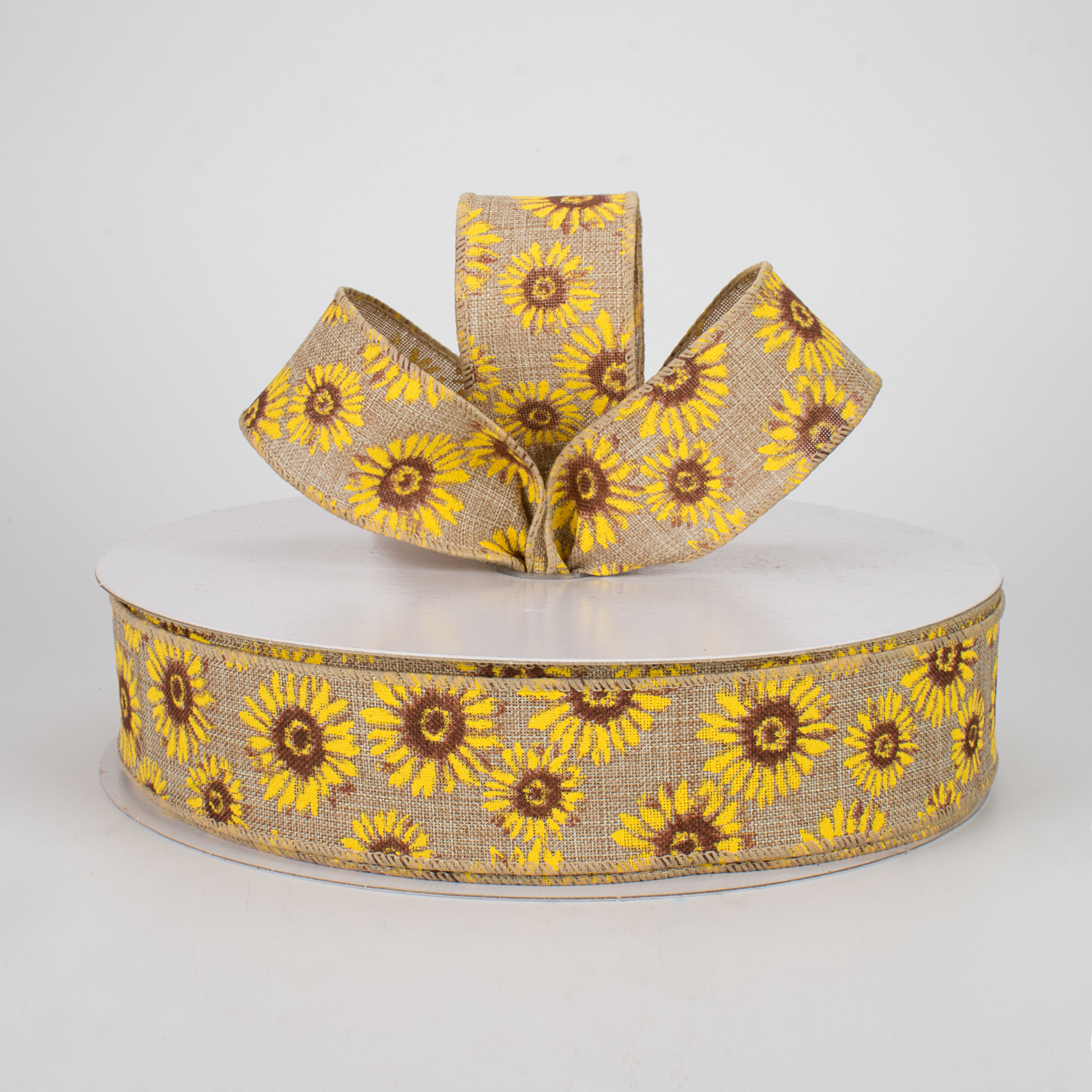 1.5" Sunflower Ribbon: Natural (50 Yards) Lifestyle Photo