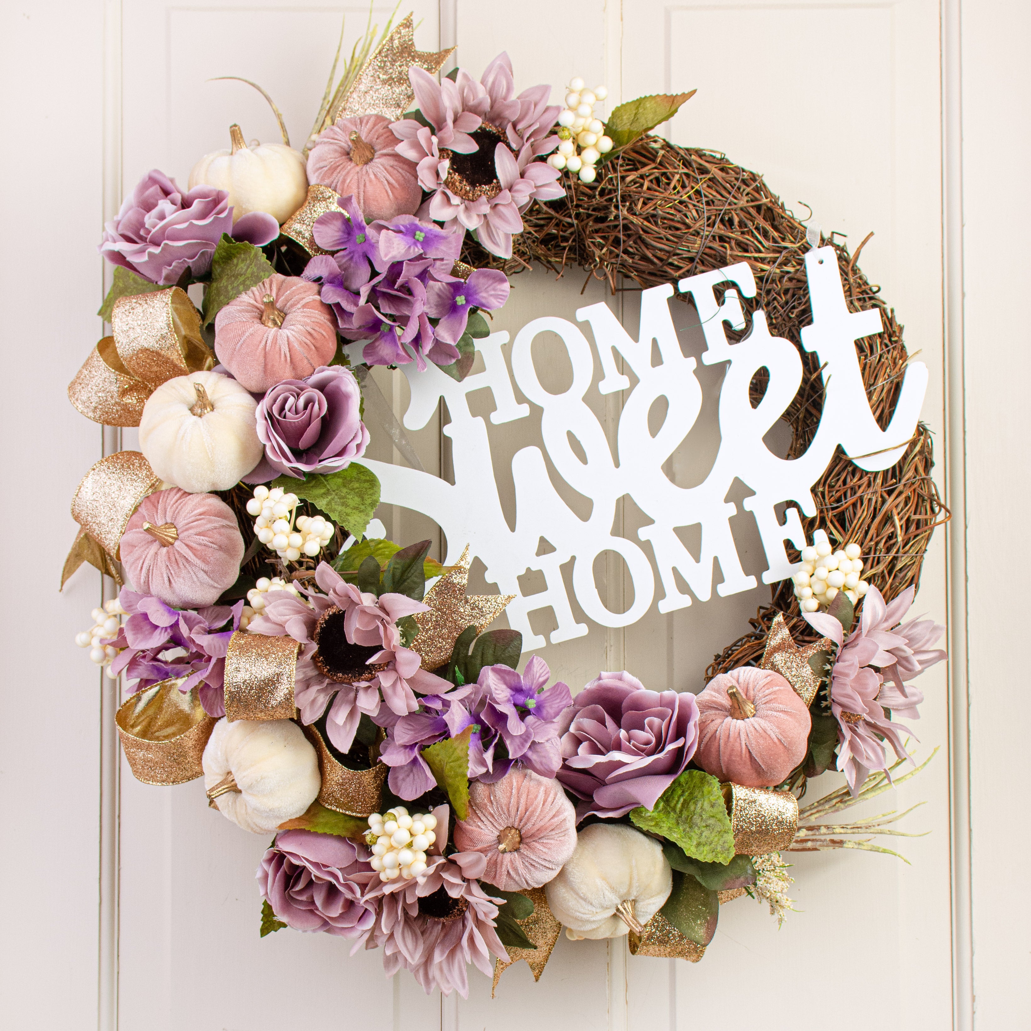 21" Sunflower Rose Hydrangea Bush: Dusty Lavender Lifestyle Photo