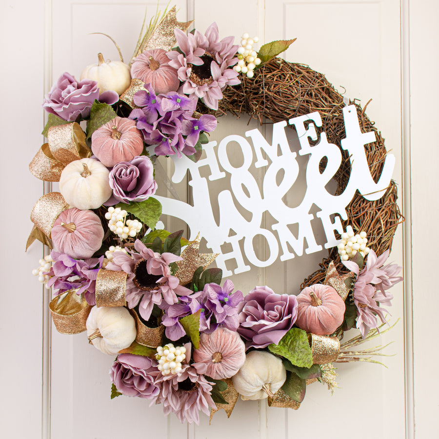 21" Sunflower Rose Hydrangea Bush: Dusty Lavender Lifestyle Photo