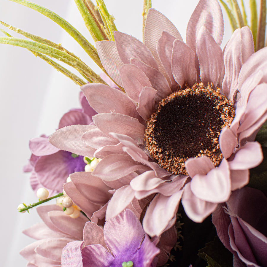 21" Sunflower Rose Hydrangea Bush: Dusty Lavender detail photo 4