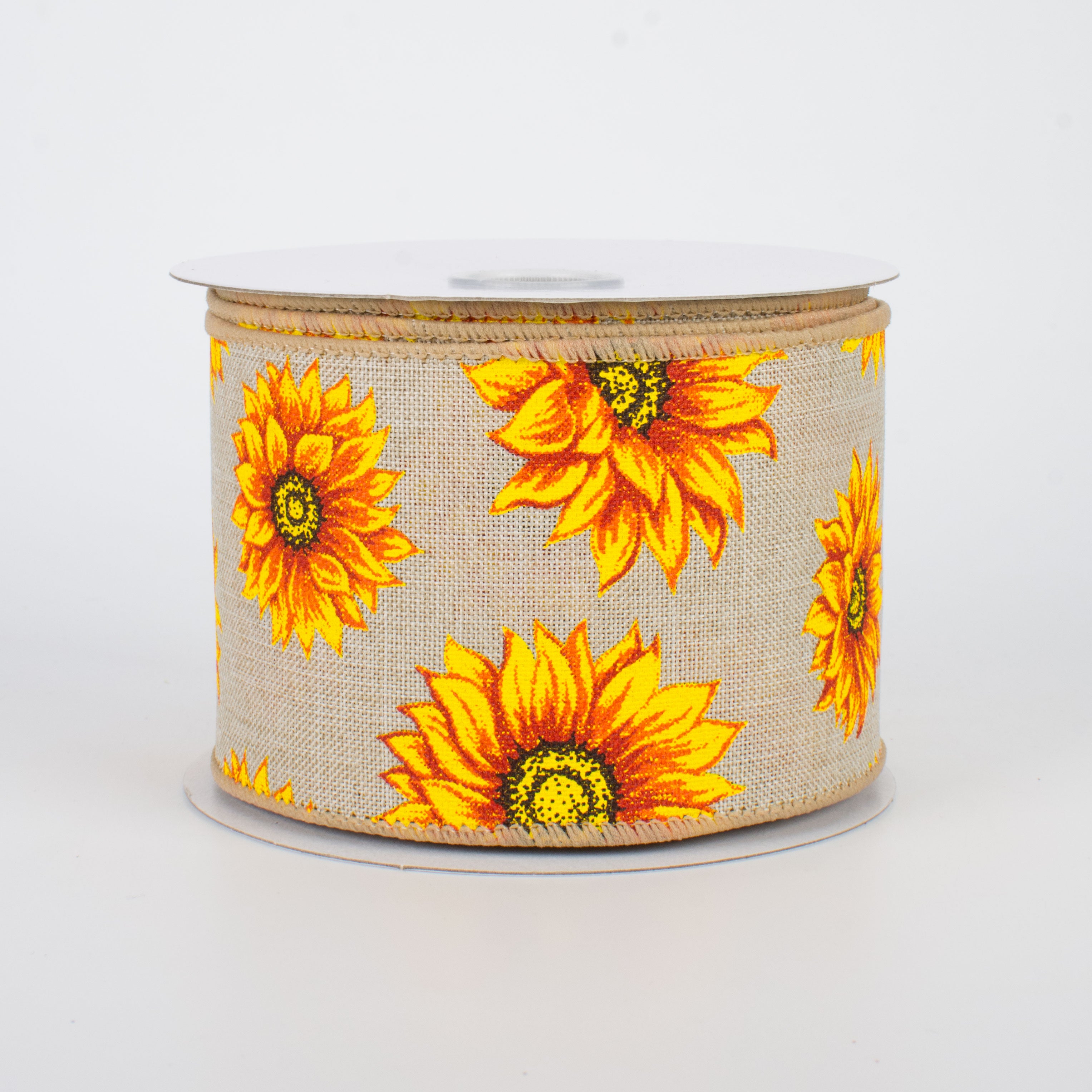 2.5" Sunflowers Ribbon: Natural (10 Yards)