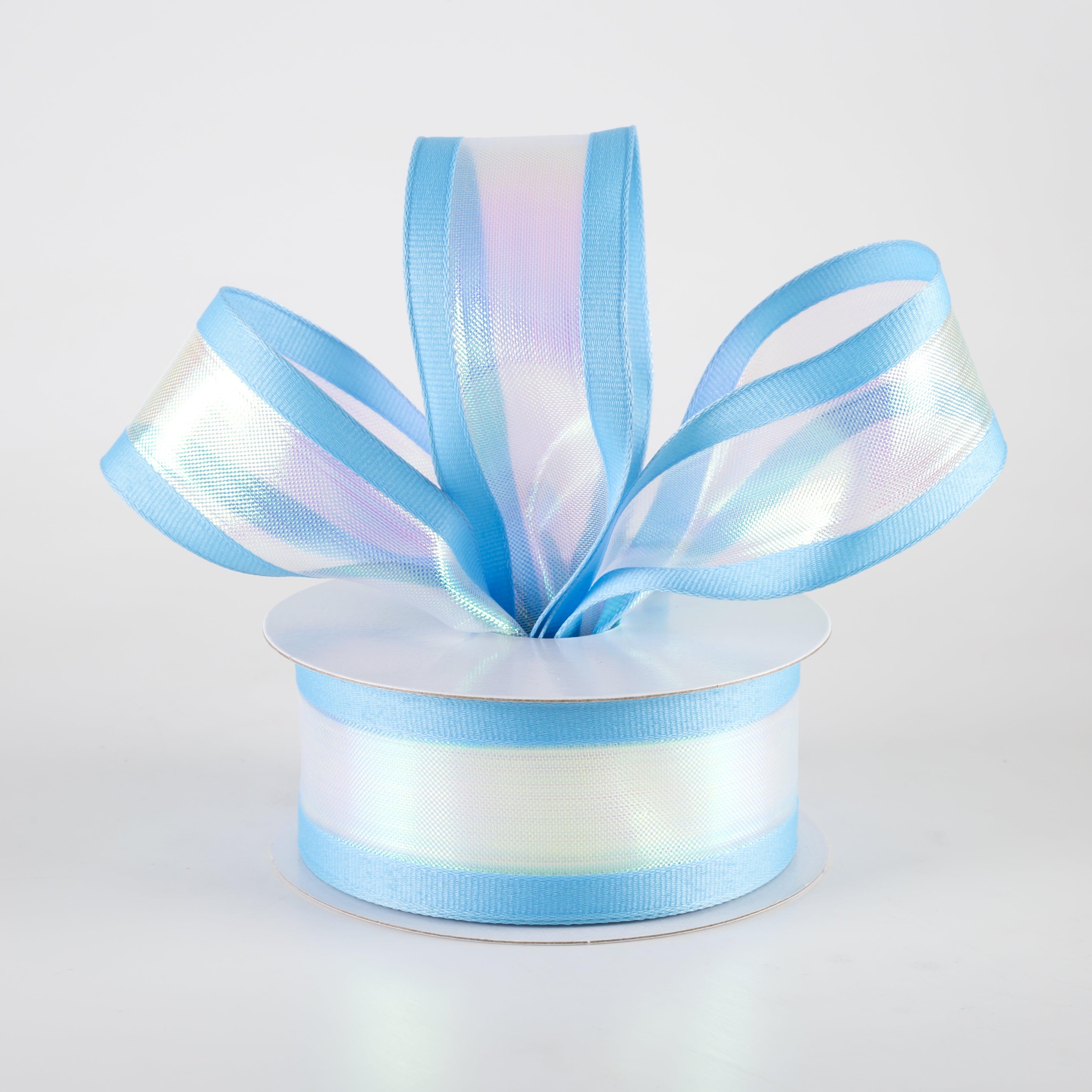 1.5" Super Iridescent Sheer with Grosgrain Edge Ribbon: Blue (10 Yards) Lifestyle Photo