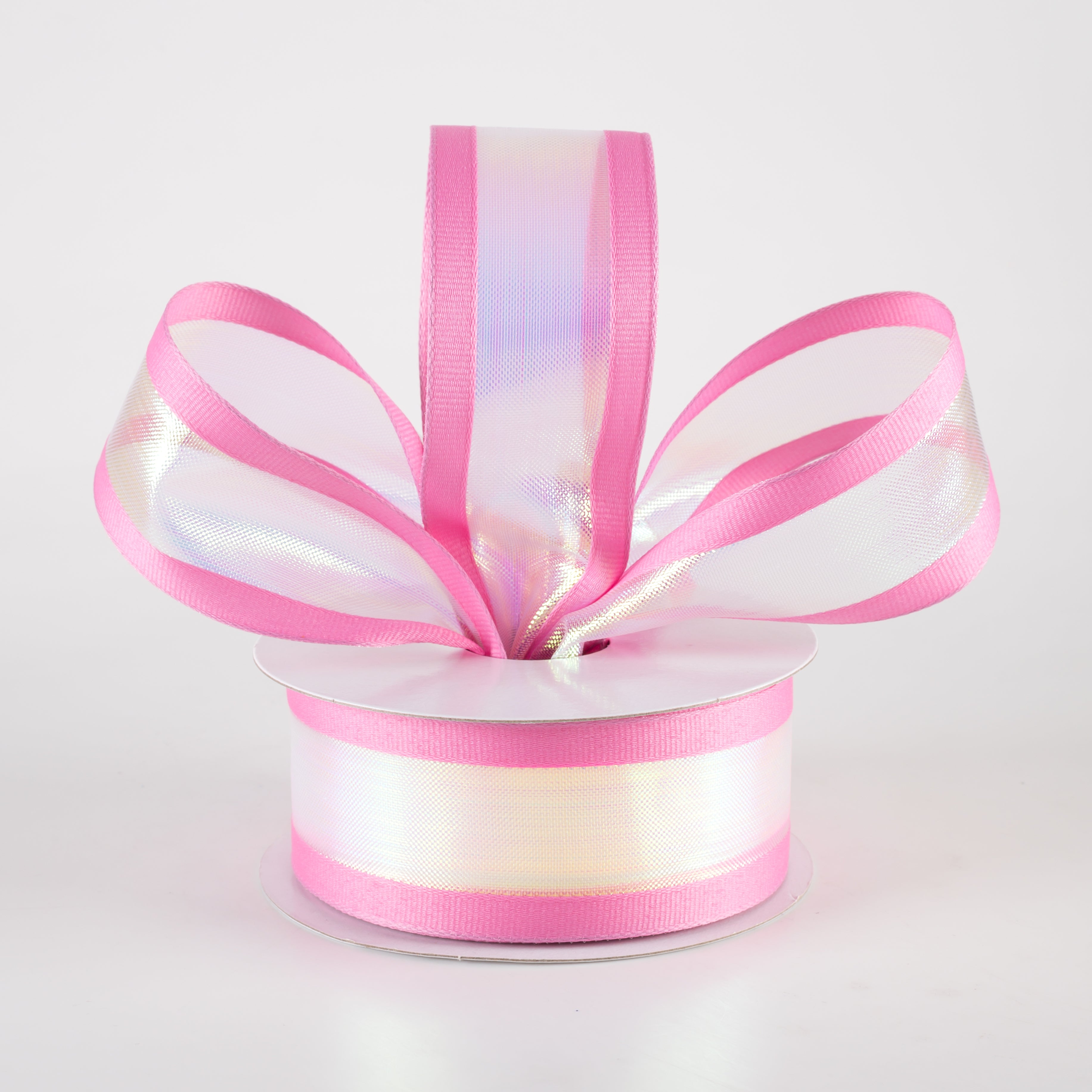 1.5" Super Iridescent Sheer with Grosgrain Edge Ribbon: Pink (10 Yards) Lifestyle Photo