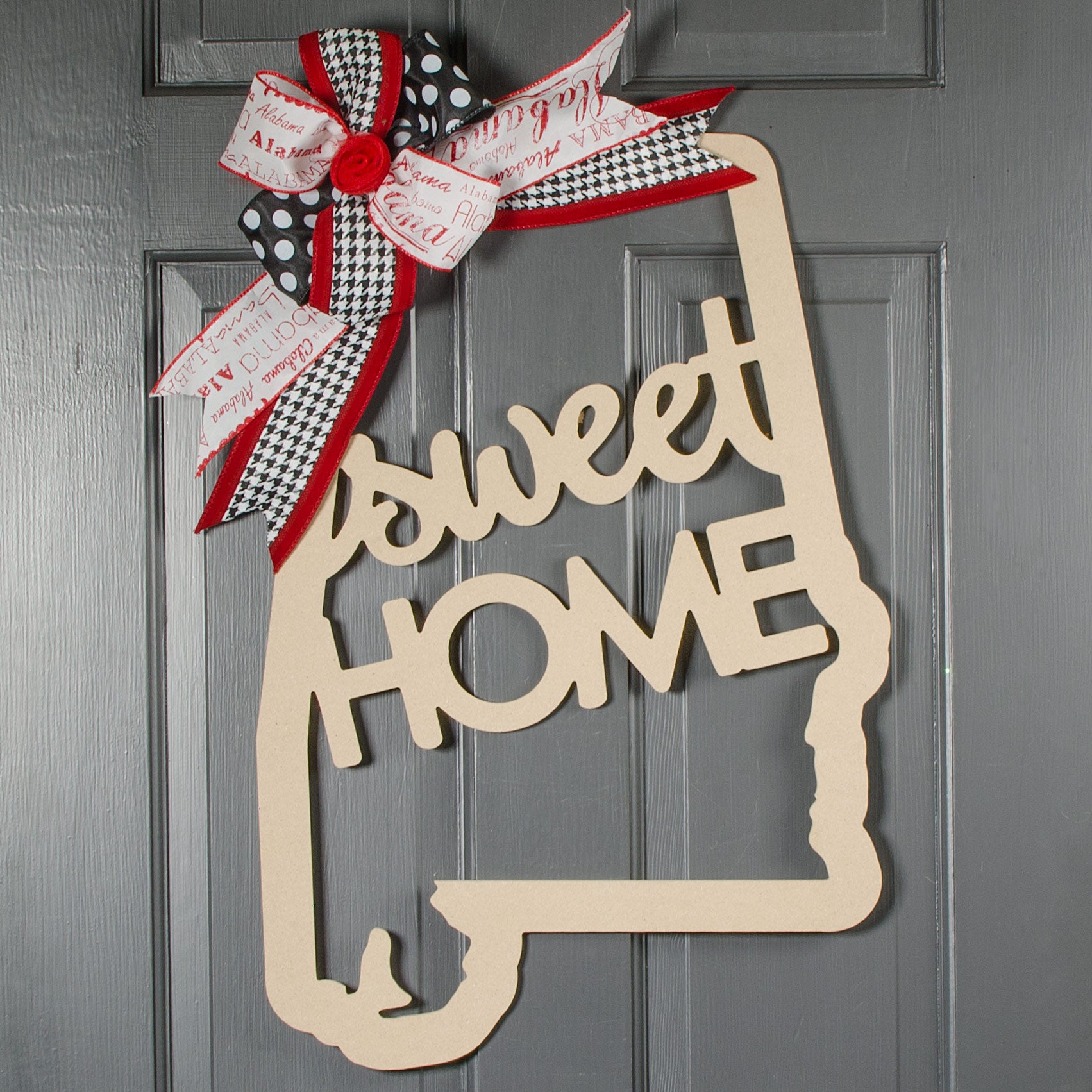 23" Sweet Home Alabama State Outline Sign: Natural Lifestyle Photo