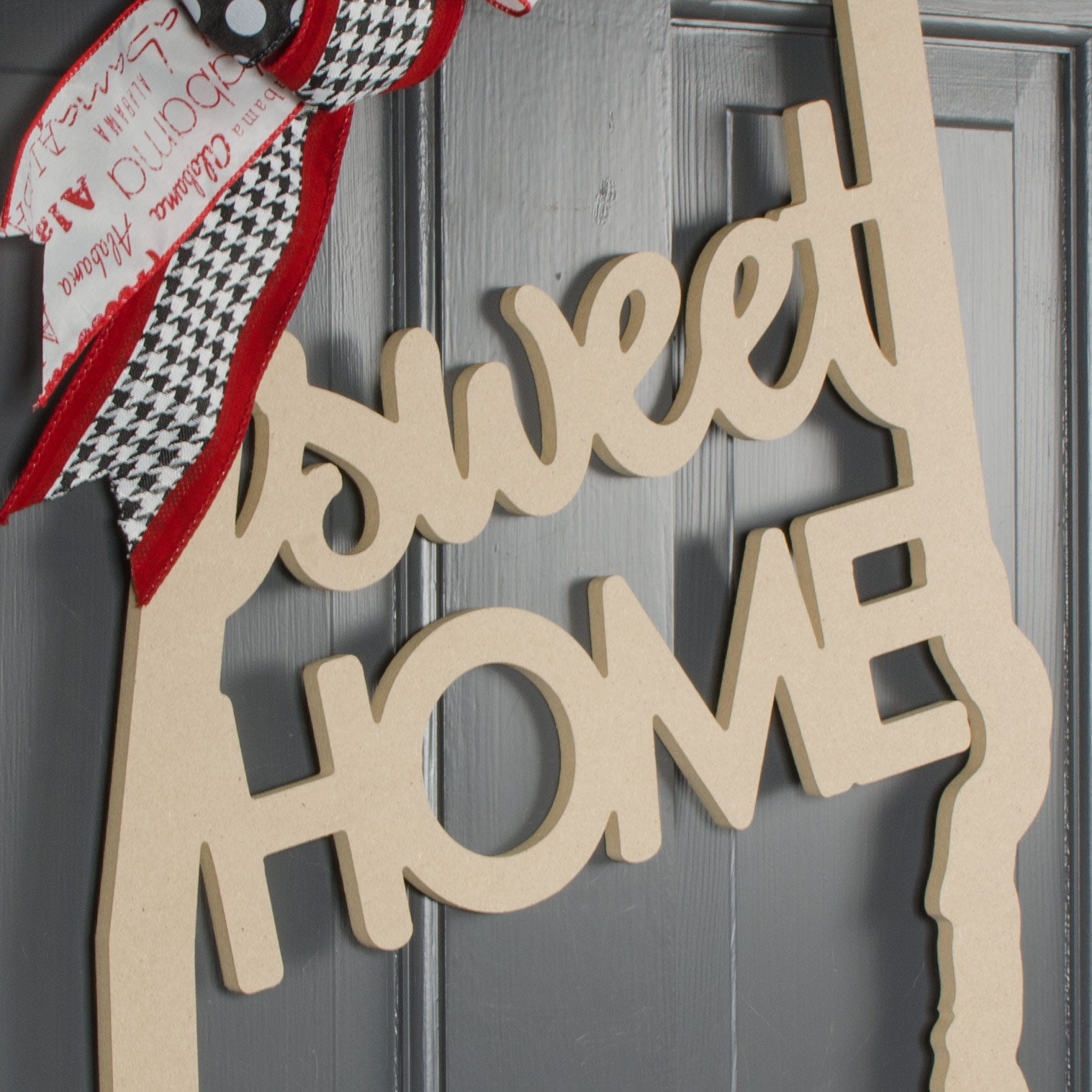 23" Sweet Home Alabama State Outline Sign: Natural detail photo 3