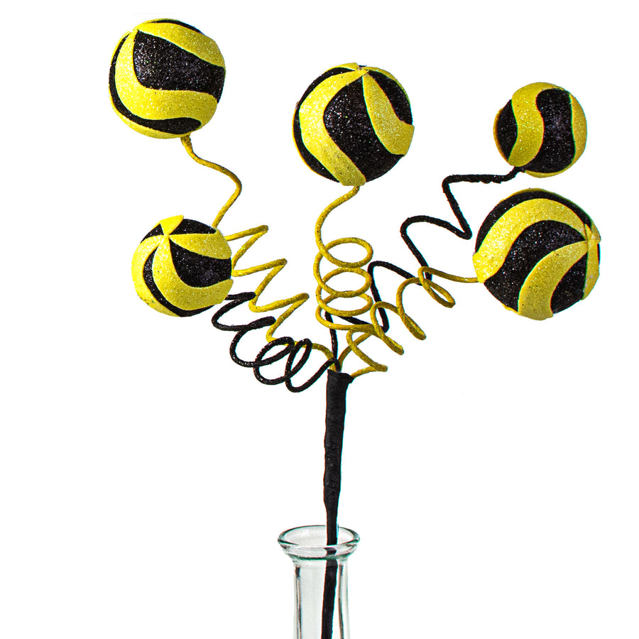 16" Swirl Ball Pick: Black & Yellow Item Number: 62923YWBK