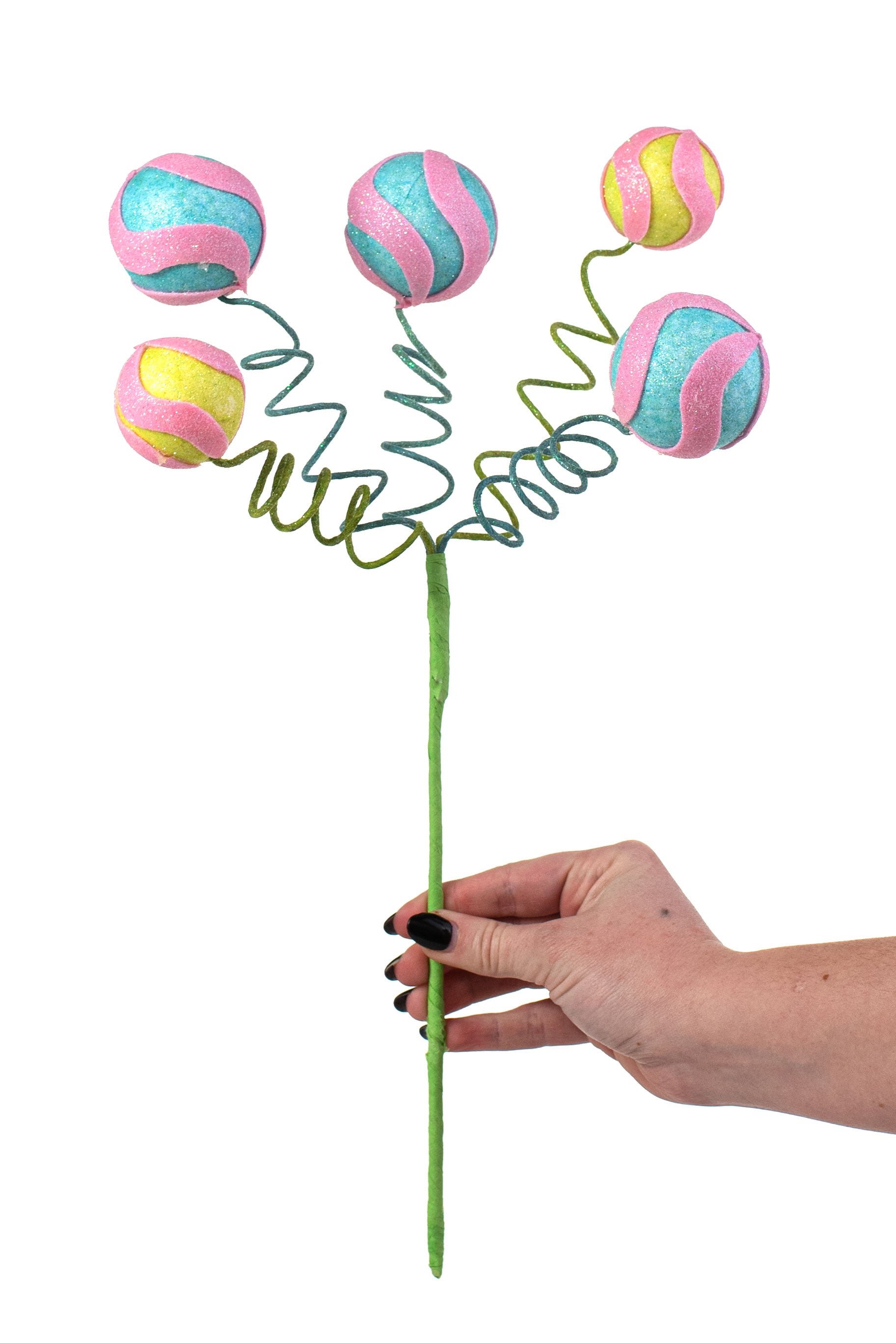16" Swirl Ball Pick: Blue, Yellow, Pink detail photo 3
