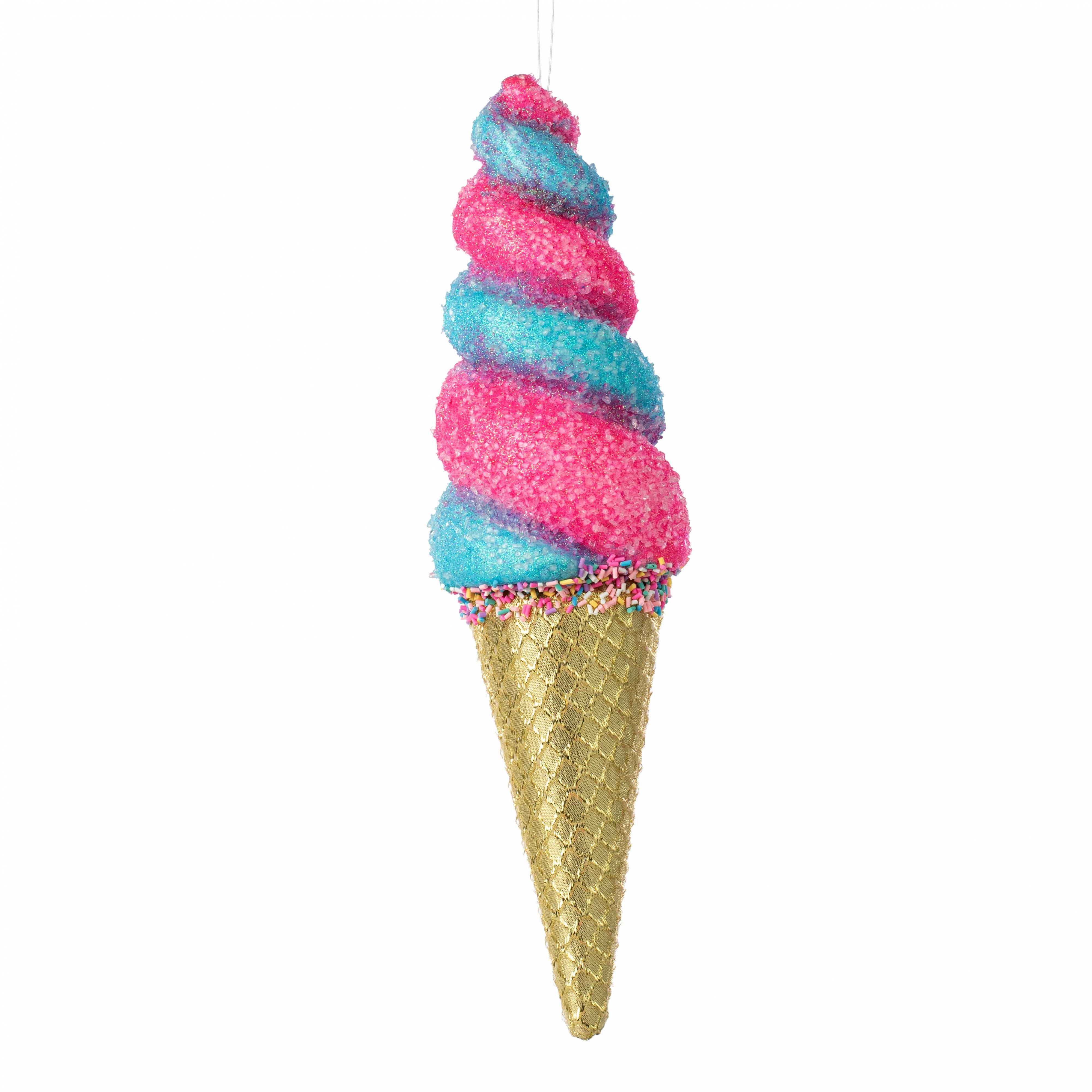 14" Swirl Ice Cream Cone Ornament: Pink & Blue Item Number: 86108PKBL