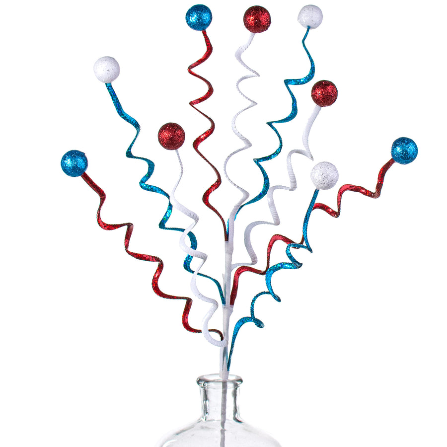 26" Swirl Sequin Glitter Ball Spray: Red & Turquoise Item Number: XS6057J5