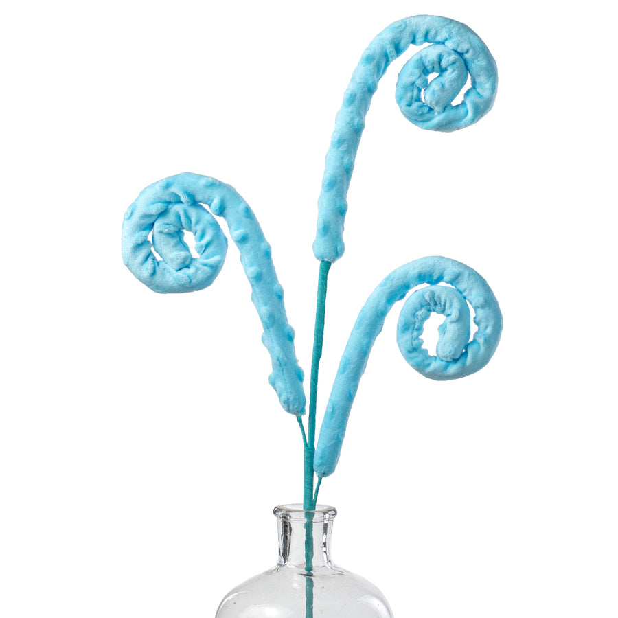 28" Swiss Dot Faux Fur Curly Spray: Blue Item Number: 63390BL