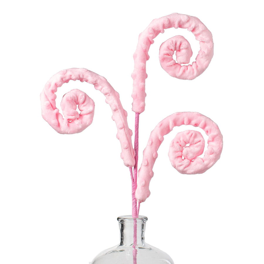 28" Swiss Dot Faux Fur Curly Spray: Pink Item Number: 63390PK