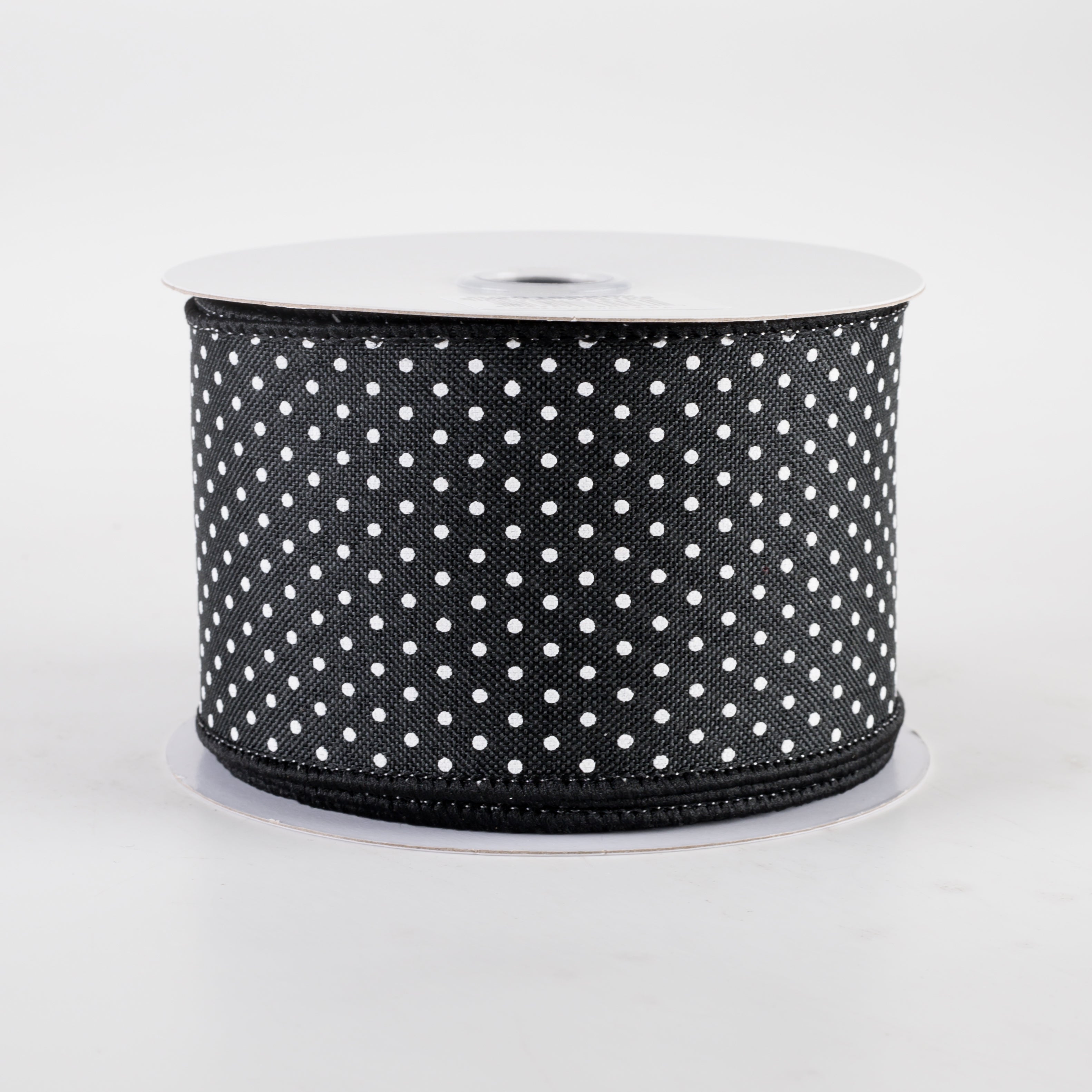 2.5" Swiss Dots Ribbon: Black & White (10 Yards)