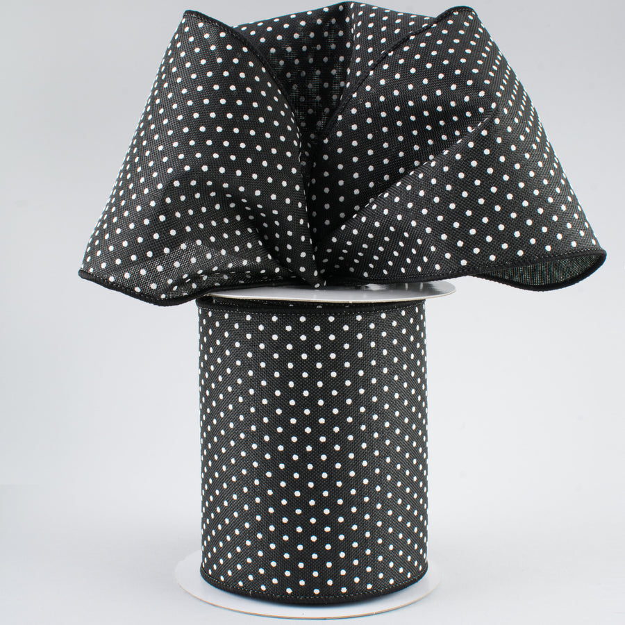 4" Swiss Dots Ribbon: Black & White (10 Yards) Lifestyle Photo