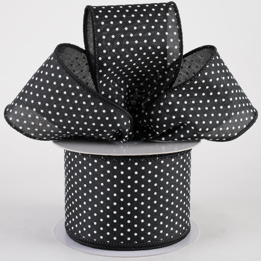 2.5" Swiss Dots Ribbon: Black & White (10 Yards) Lifestyle Photo