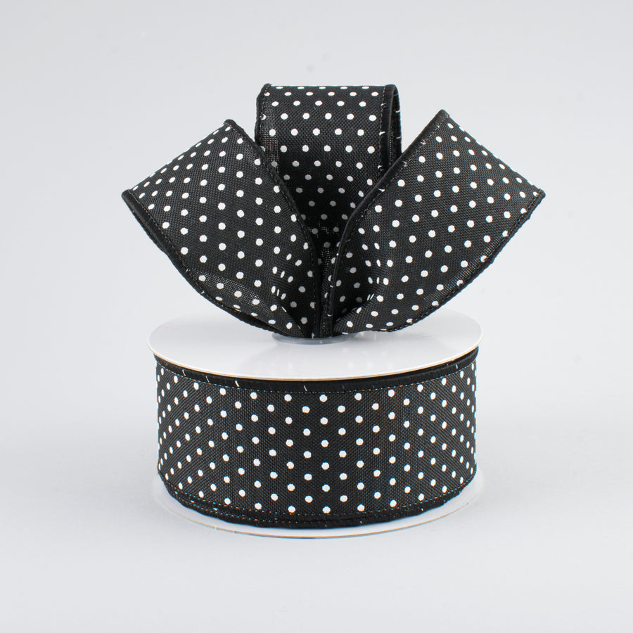 1.5" Swiss Dots Ribbon: Black & White (10 Yards) Lifestyle Photo