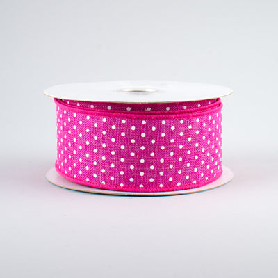 1.5" Swiss Dots Ribbon: Fuchsia & White (10 Yards)