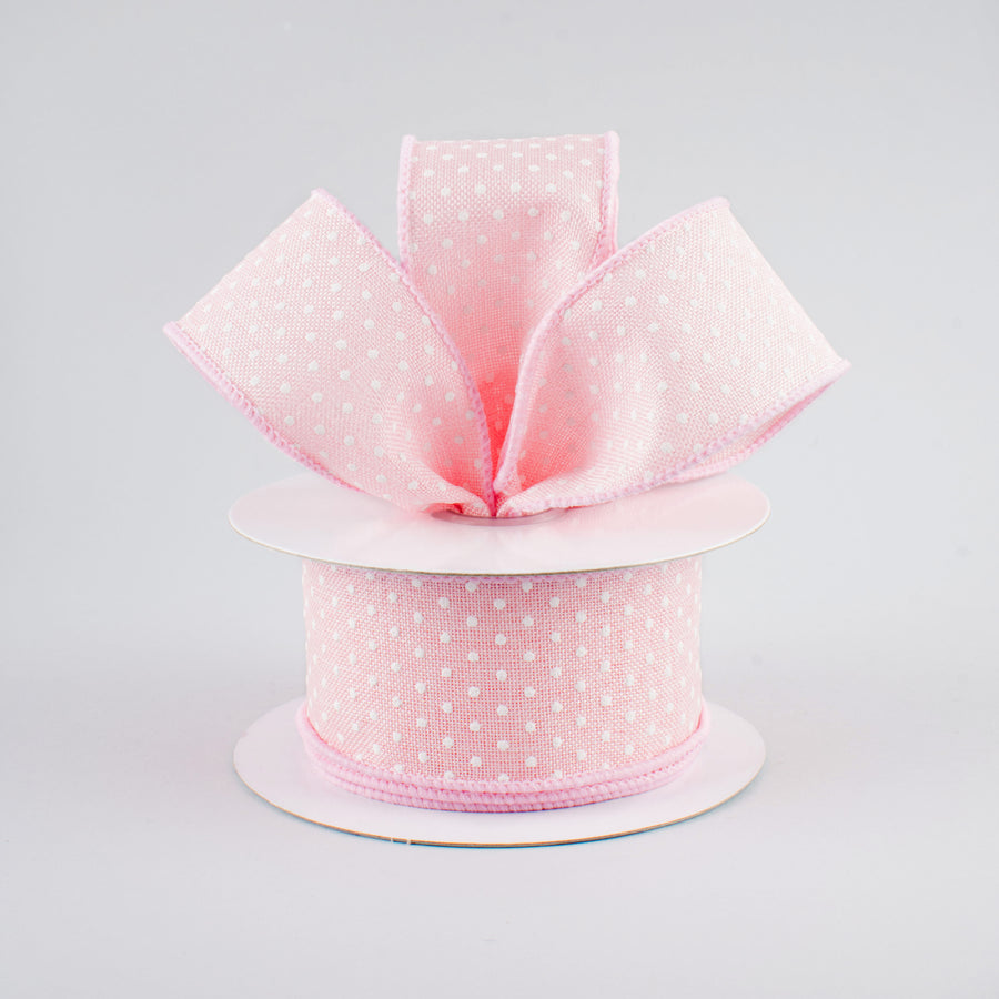 1.5" Swiss Dots Ribbon: Light Pink (10 Yards) Lifestyle Photo