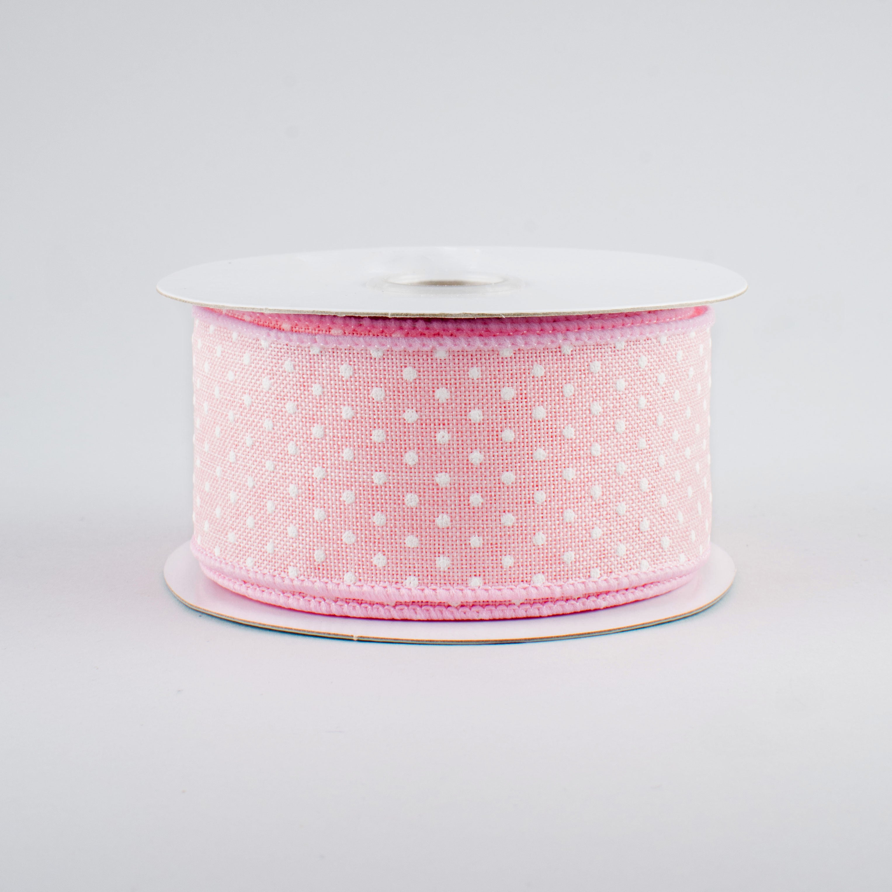 1.5" Swiss Dots Ribbon: Light Pink (10 Yards)