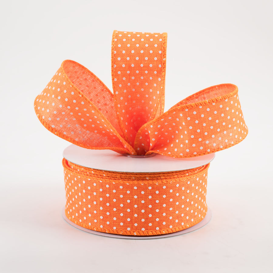 1.5" Swiss Dots Ribbon: New Orange & White (10 Yards) Lifestyle Photo
