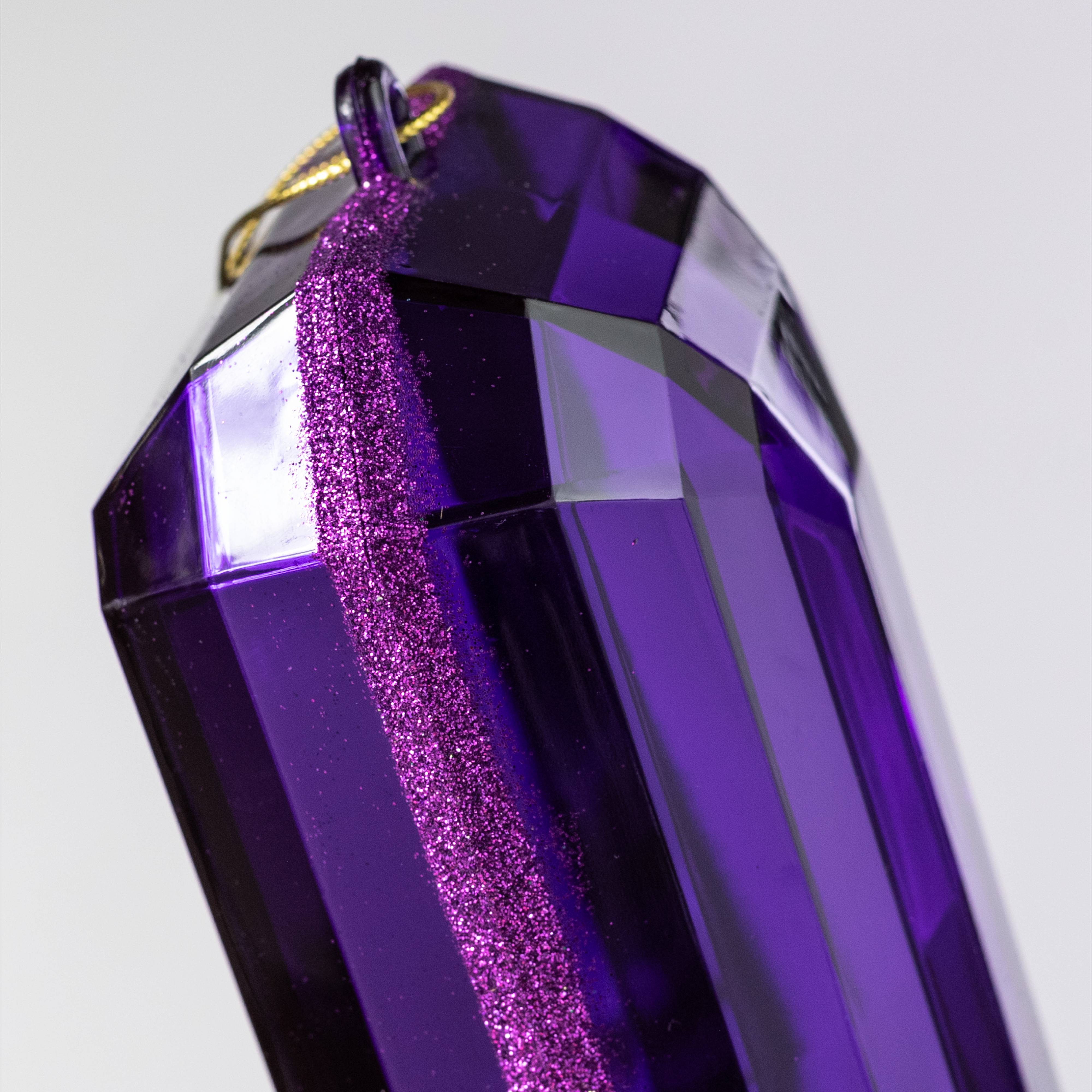 7.75" Tall Jewel Gem Ornament: Purple detail photo 3