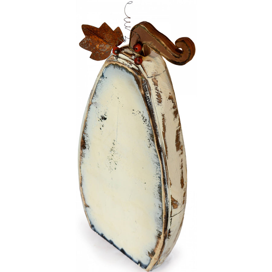 35" Tall Wooden White Pumpkin Lifestyle Photo