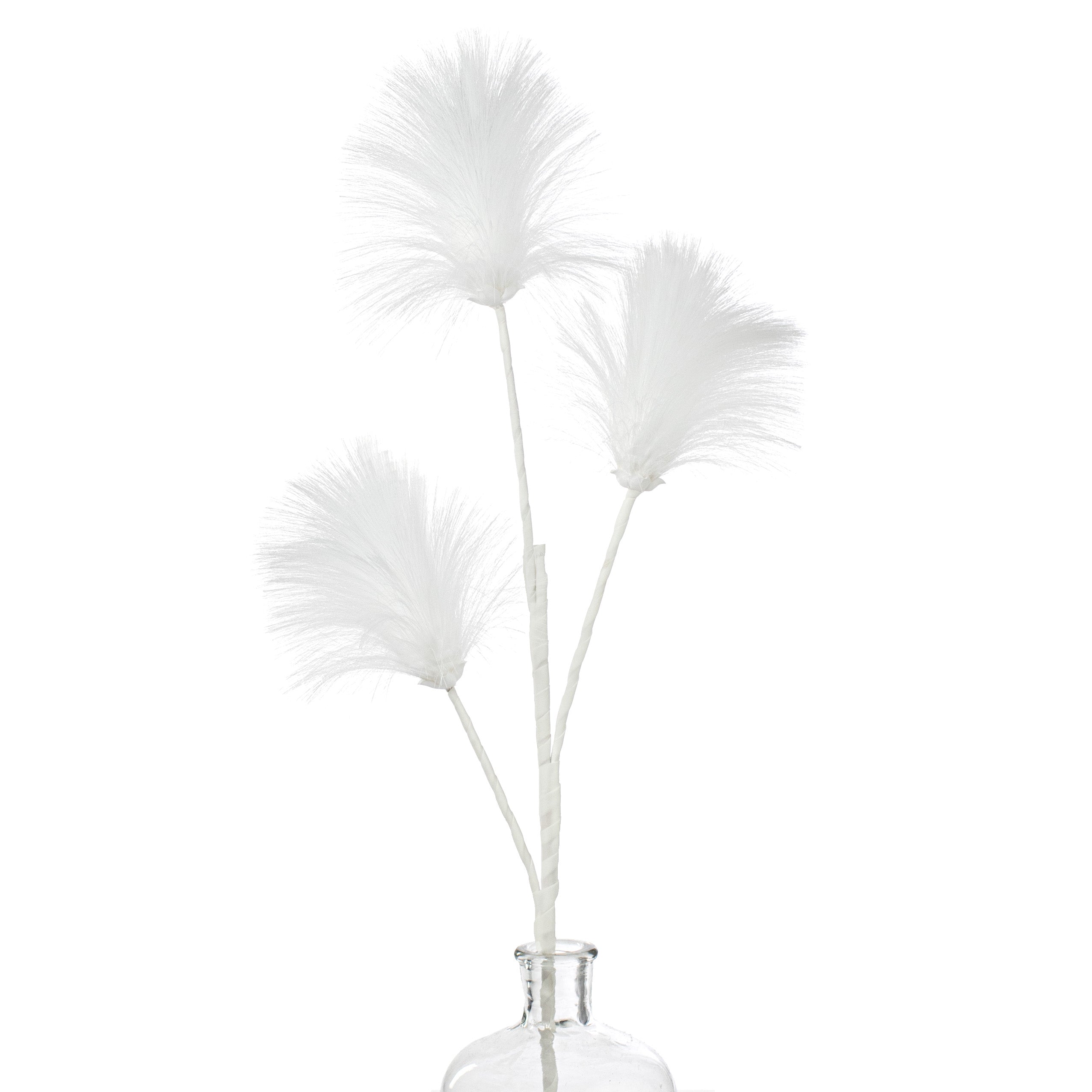 35" Tassel Pouf Flower Stem: White Item Number: FH803527