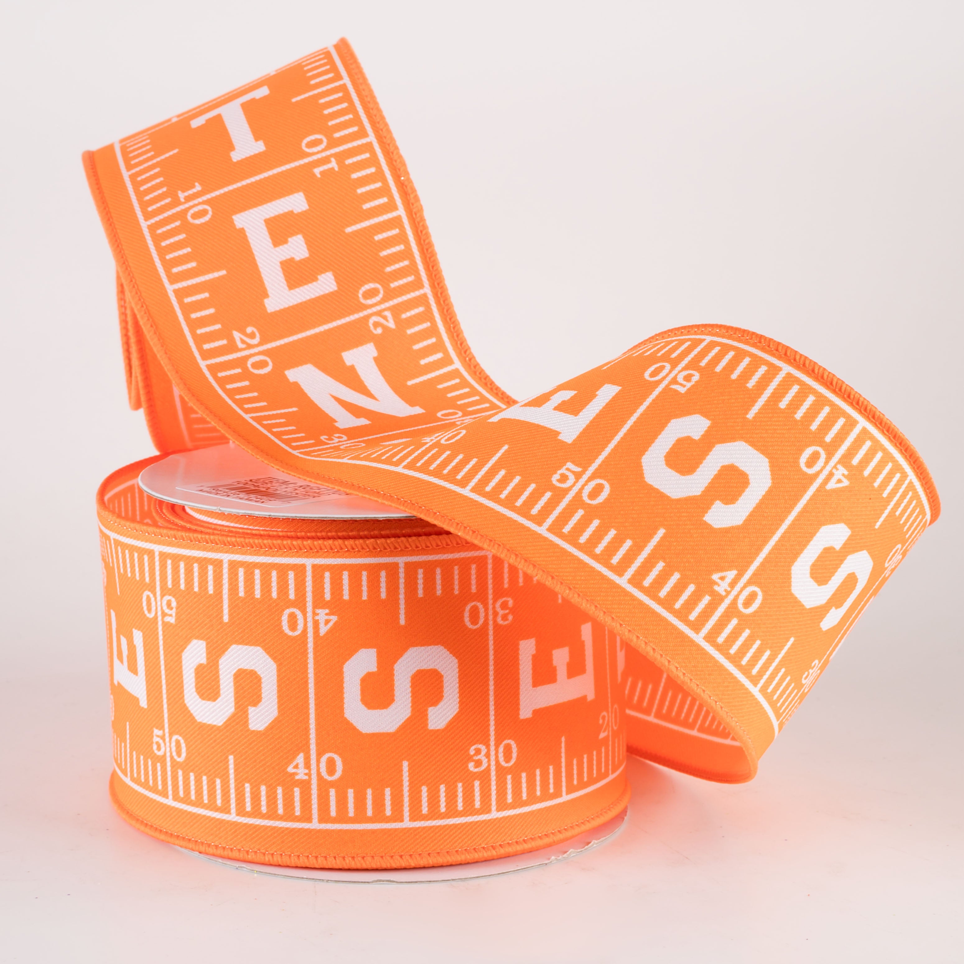 2.5" Tennessee Football Field Ribbon: Orange & White (10 Yards) Lifestyle Photo