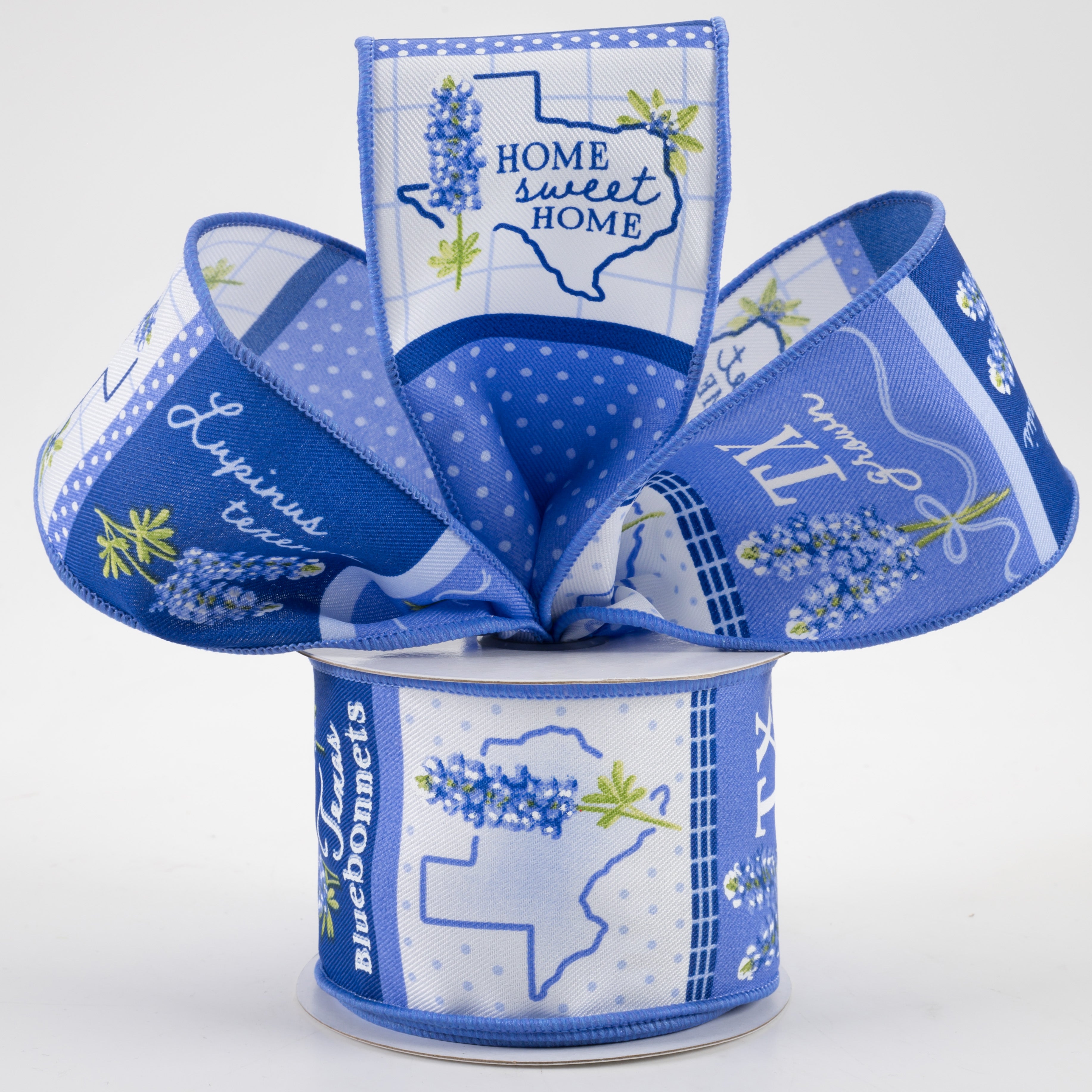 2.5" Texas Bluebonnets Ribbon (10 Yards) Lifestyle Photo