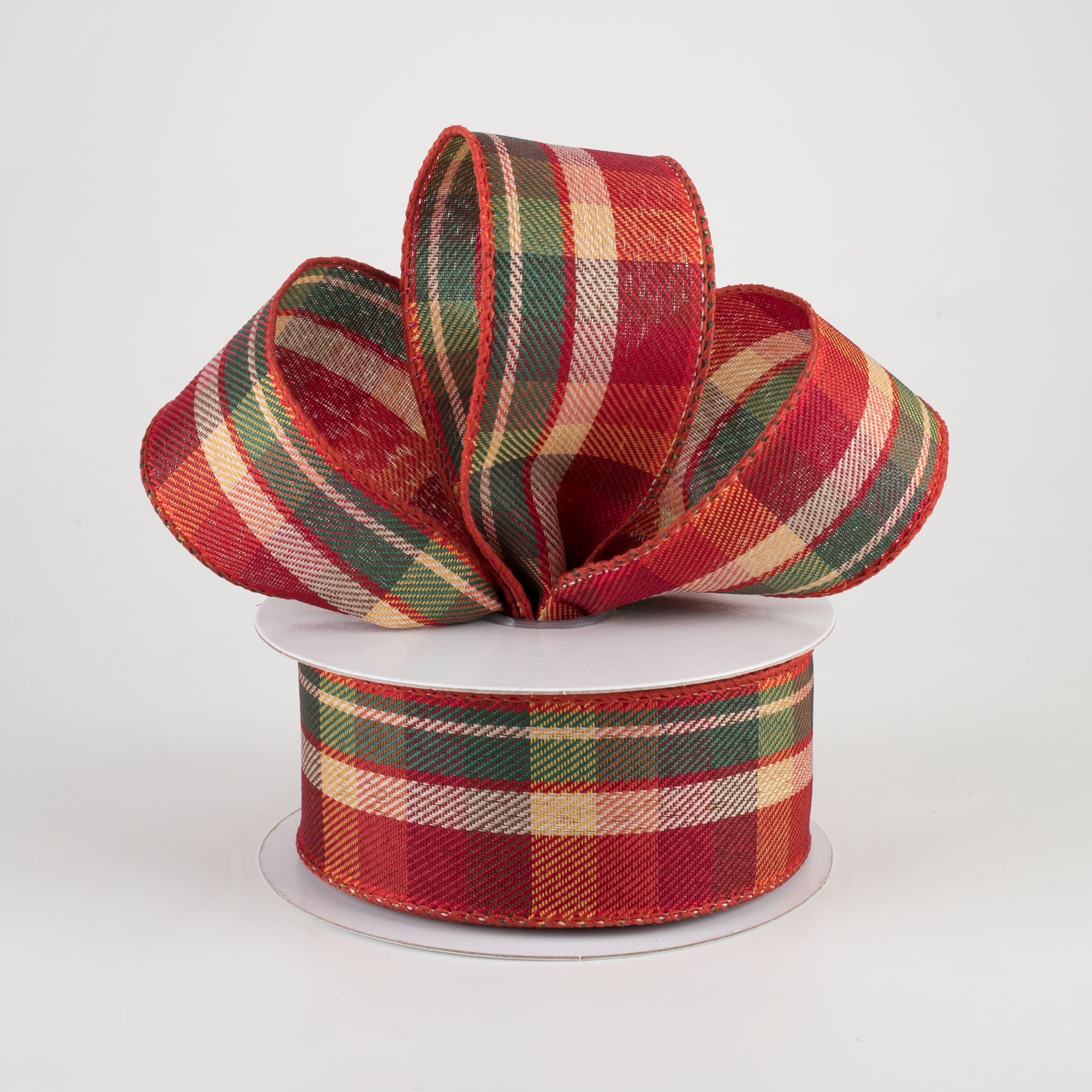 1.5" Textured Bambi Plaid Ribbon (10 Yards) Lifestyle Photo