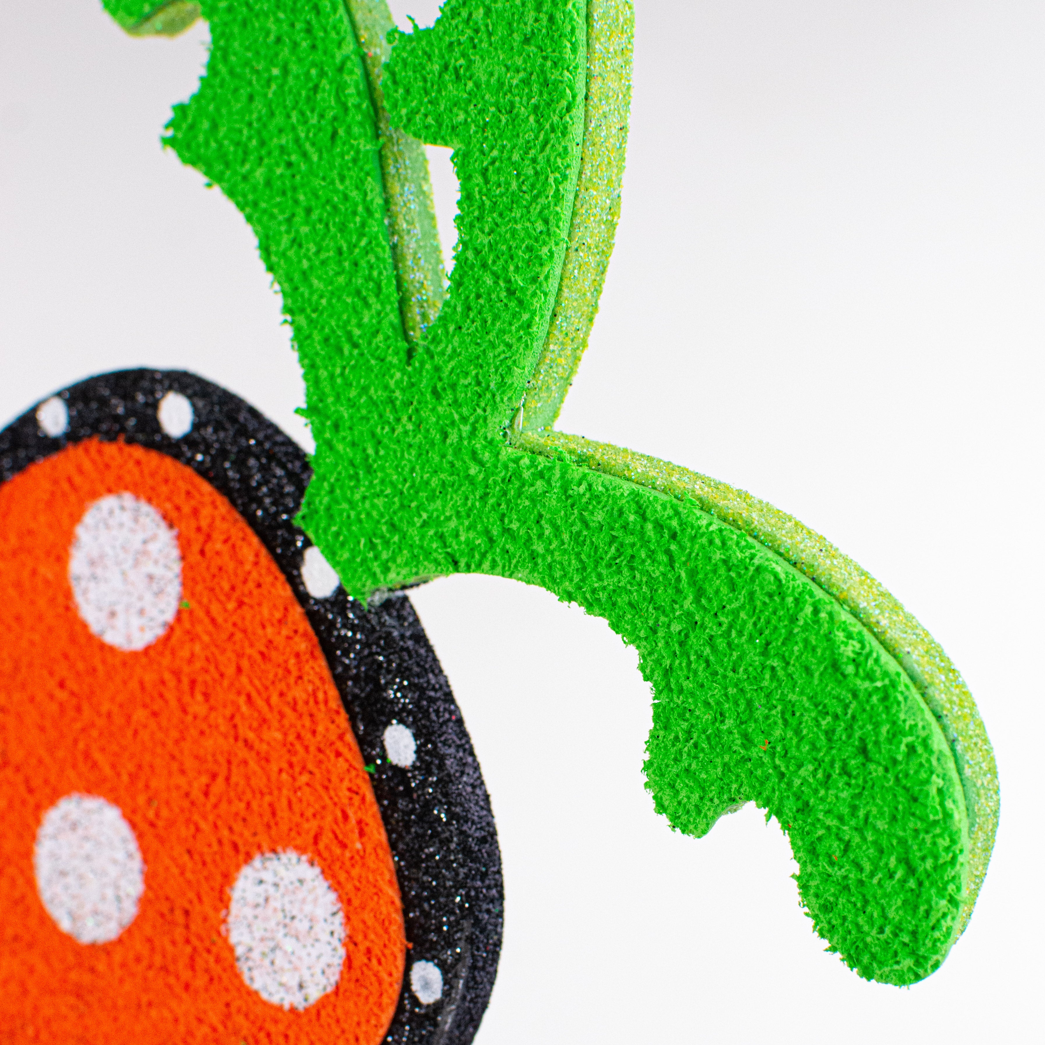 14" Textured Foam Polkadot Carrot Ornament detail photo 3