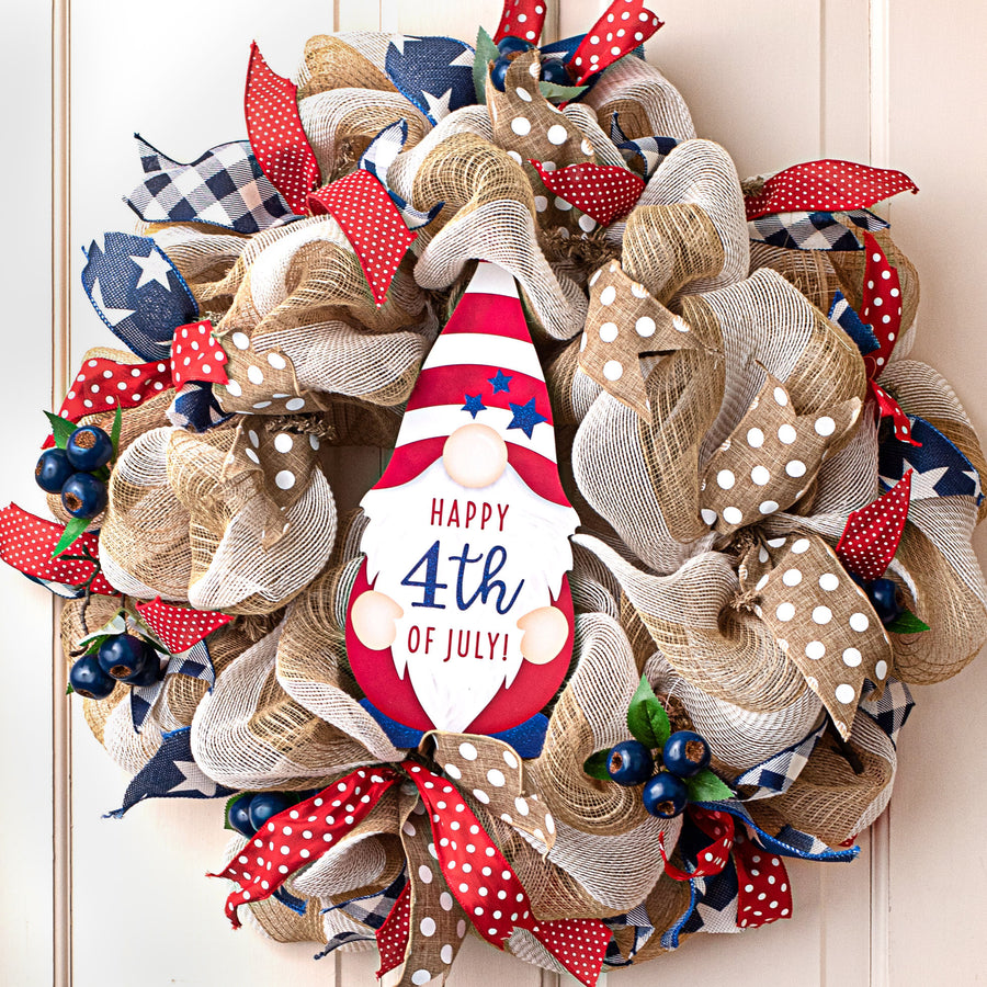 13" 4th of July Gnome Shape Sign Lifestyle Photo