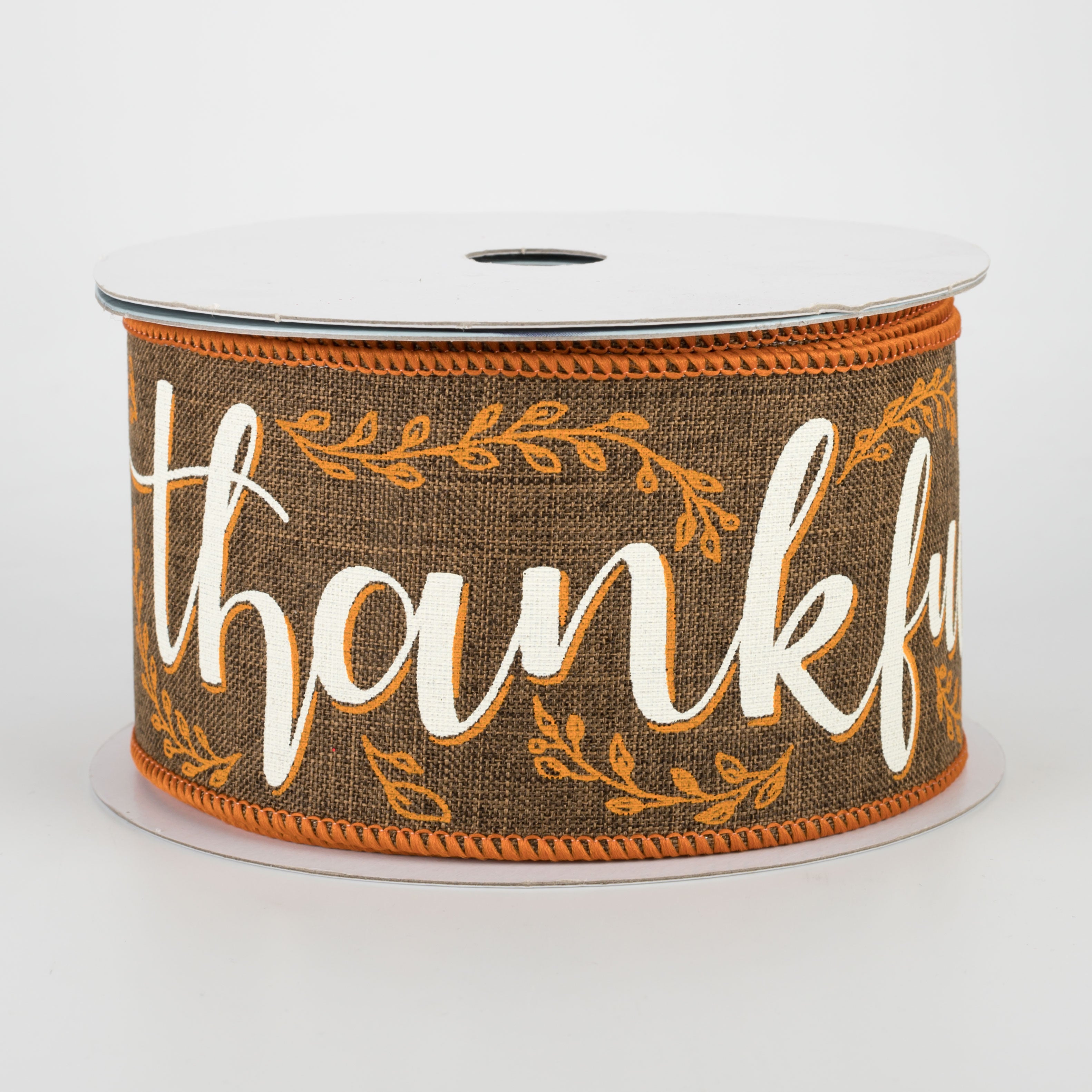 2.5" Thankful Ribbon: Brown (10 Yards)