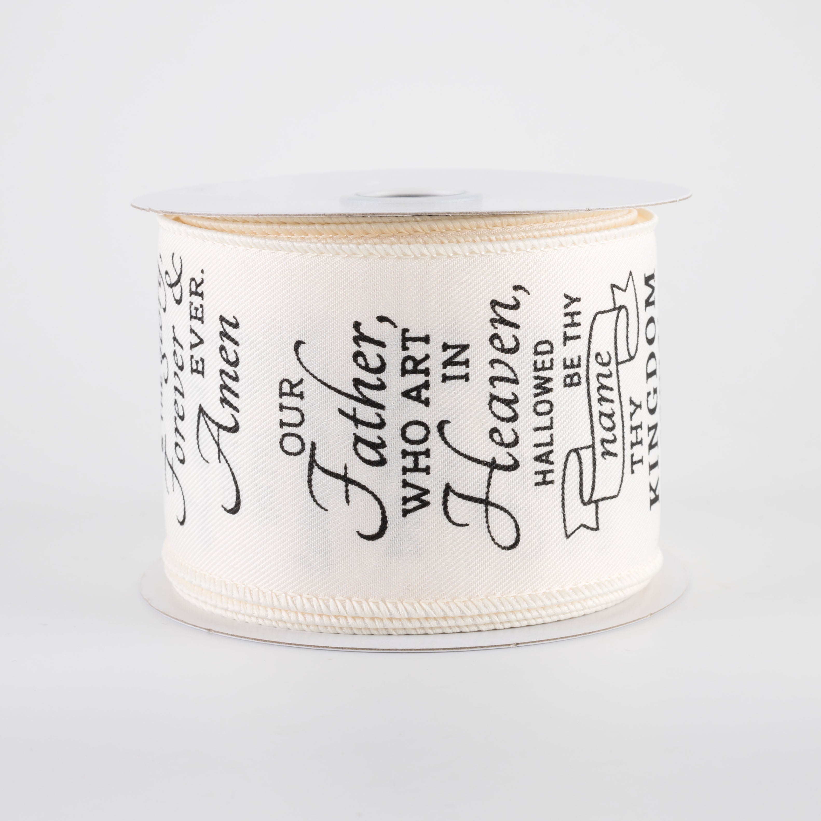 2.5" The Lord's Prayer Ribbon: Ivory (10 Yards) Item Number: RGF160030