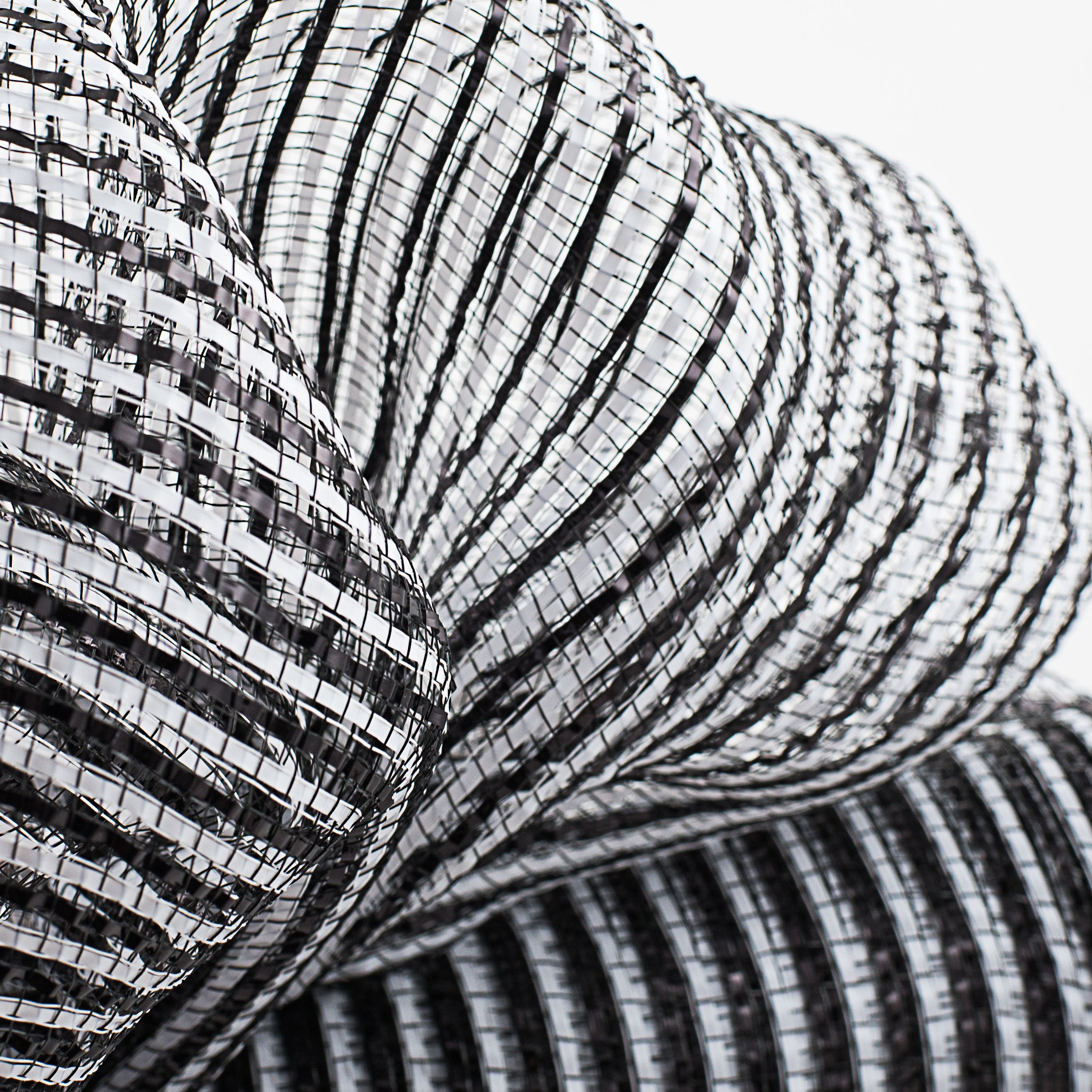 21" Thin Bold Stripe Deco Mesh: Black & White Lifestyle Photo