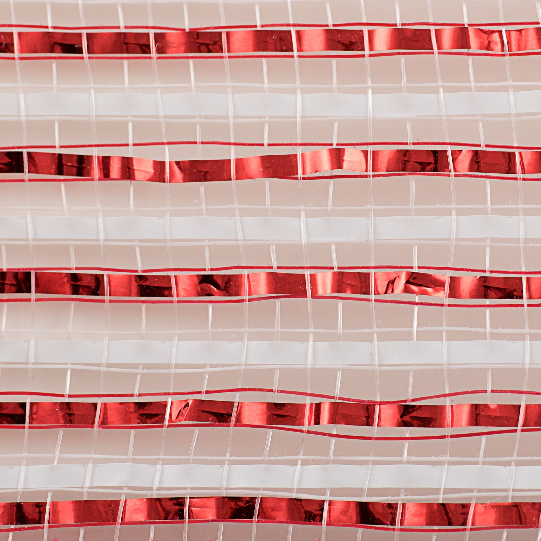 10" Thin Bold Stripe Deco Mesh: Red & White detail photo 3