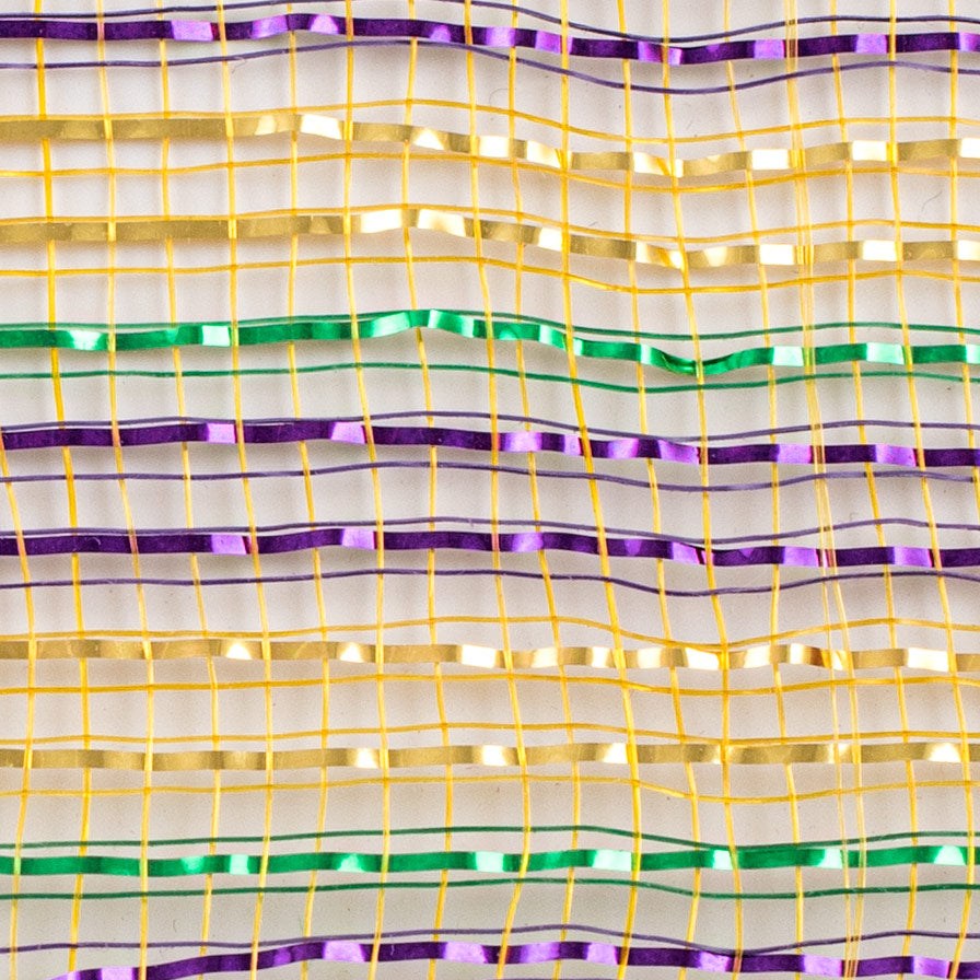 10" Thin Metallic Strips Mesh: Mardi Gras detail photo 3