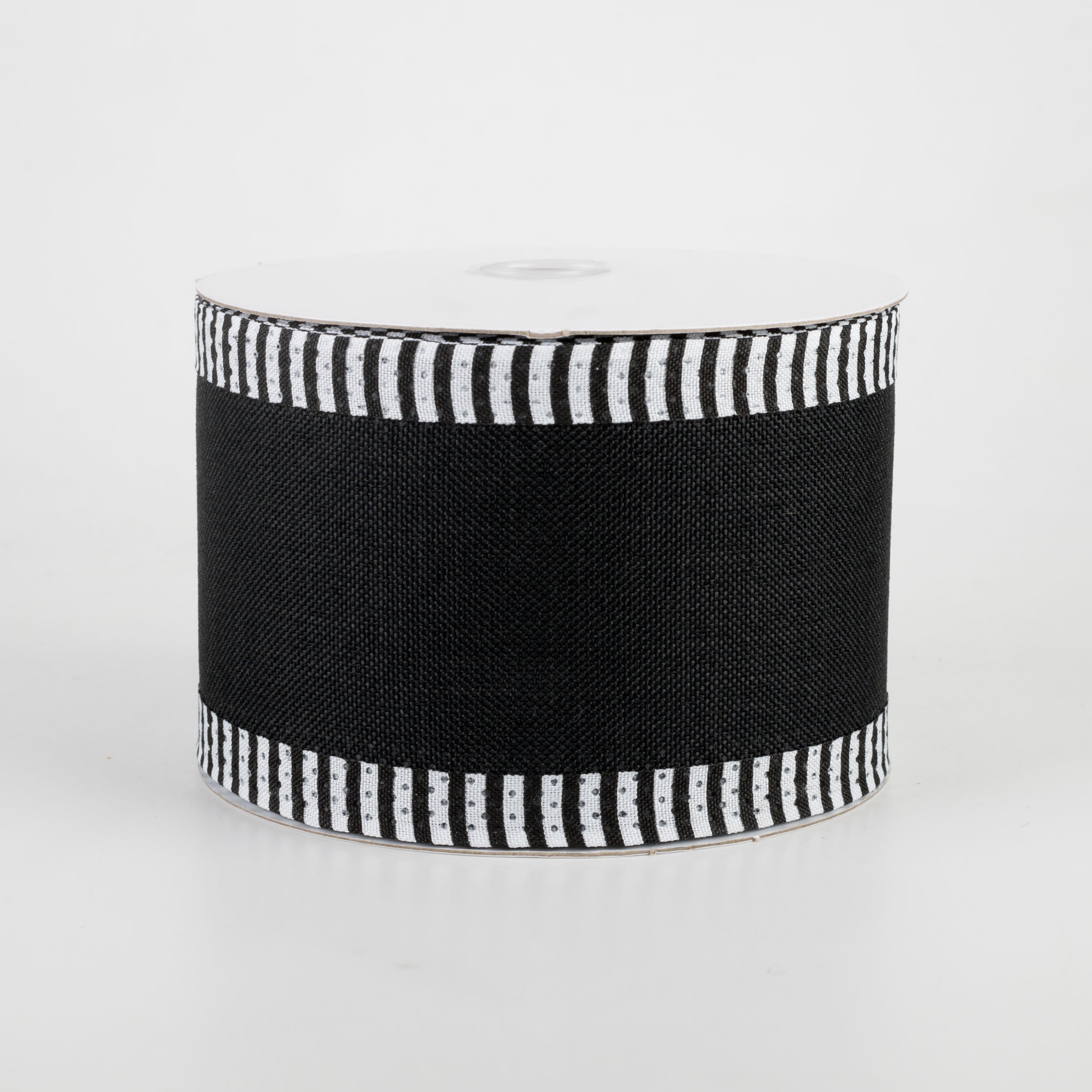 2.5" Thin Stripe Edge Ribbon: Black (10 Yards)