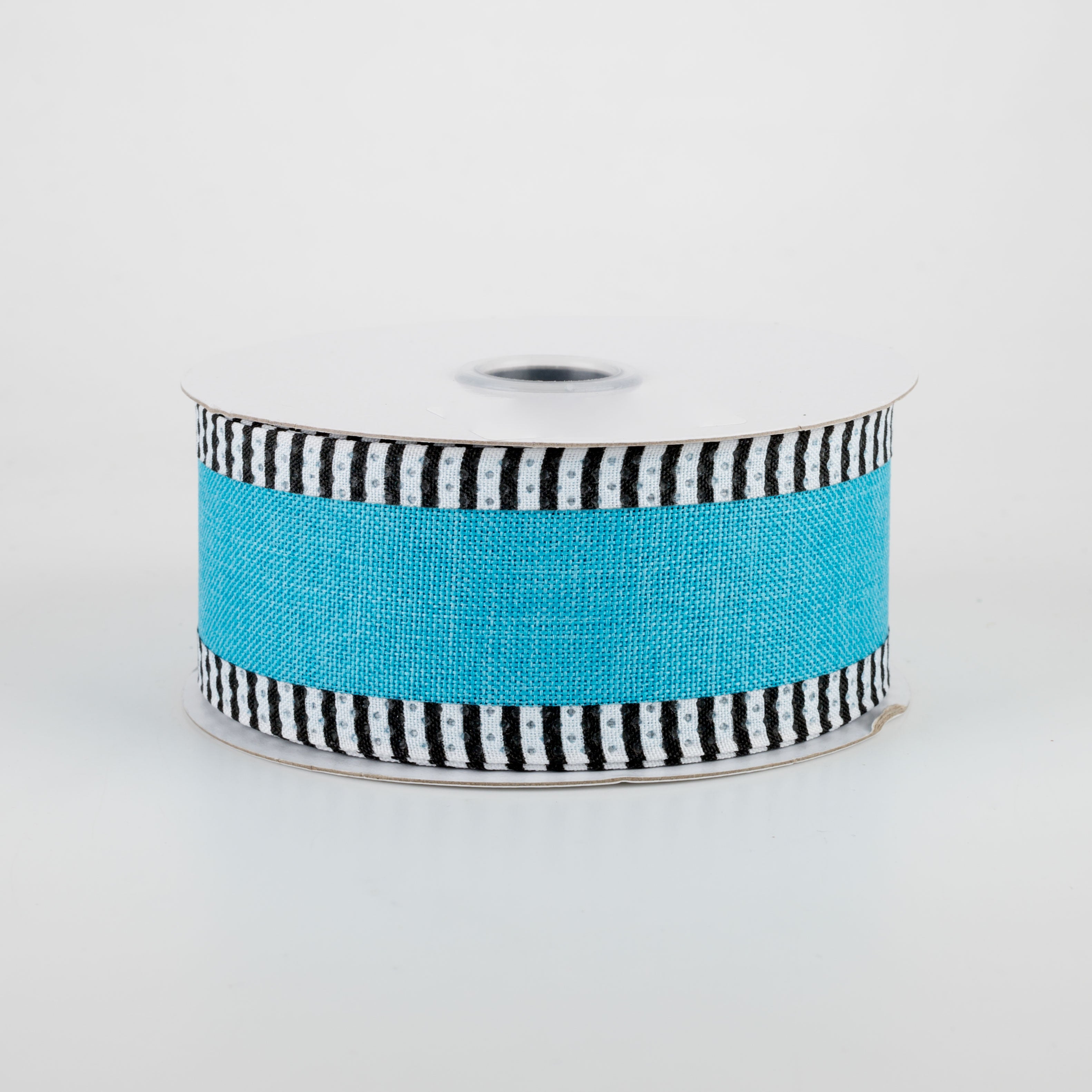 1.5" Thin Stripe Edge Ribbon: Turquoise (10 Yards)