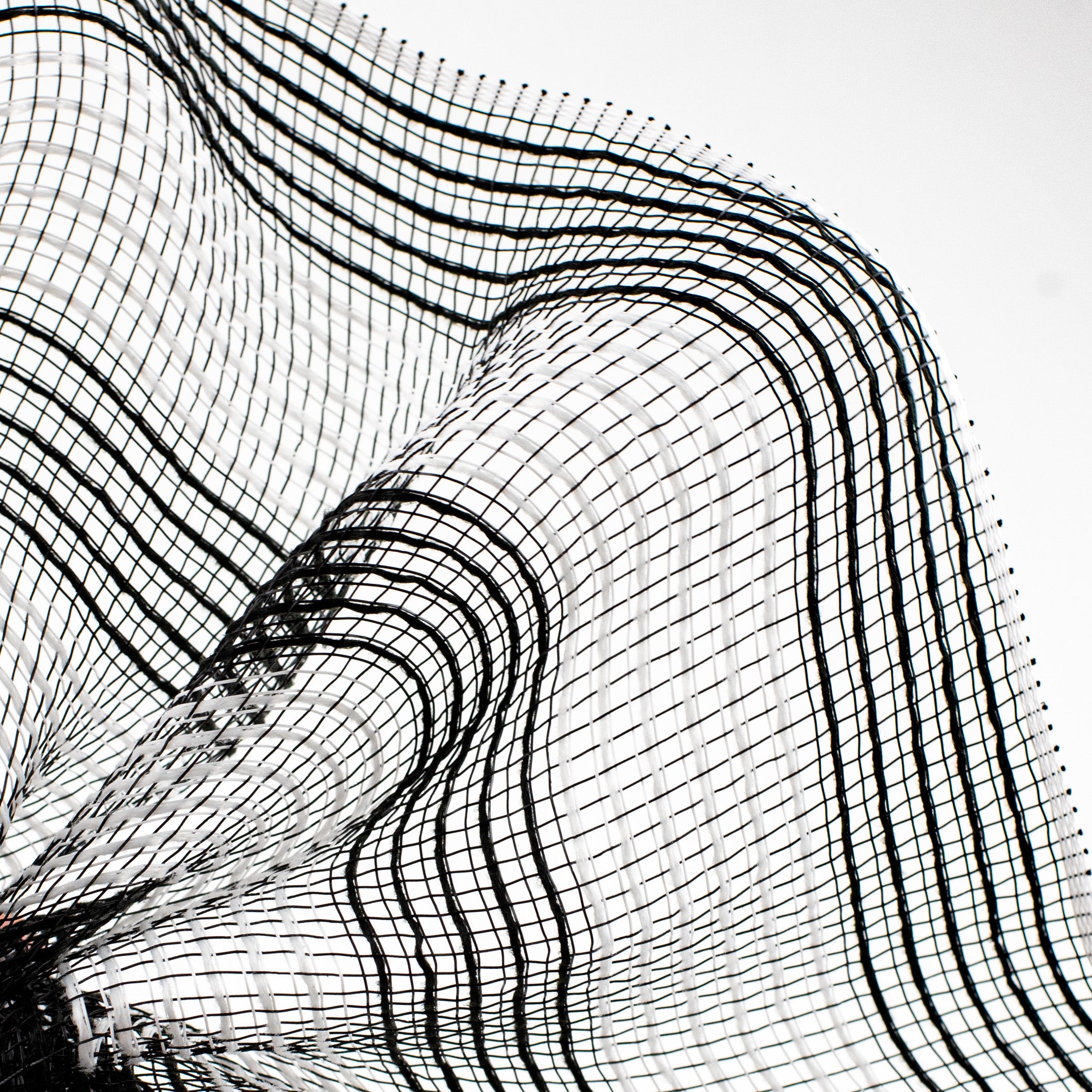 10" Thin Stripe Fabric Mesh: Black & White Lifestyle Photo