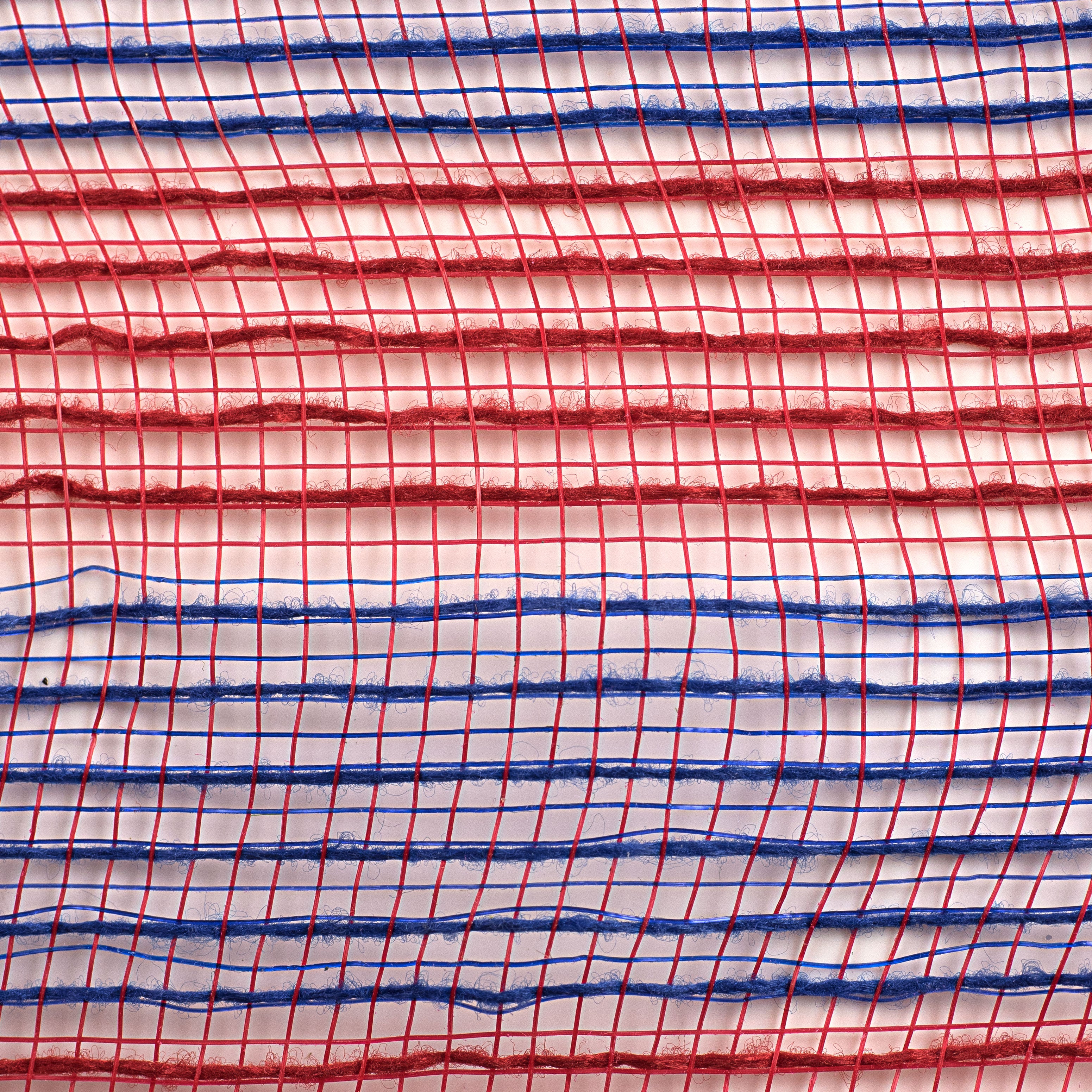 10" Thin Stripe Fabric Mesh: Red & Royal Blue detail photo 3