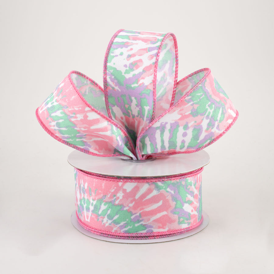 1.5" Tie Dye Ribbon: Pink, Mint, Lavender (10 Yards) Lifestyle Photo