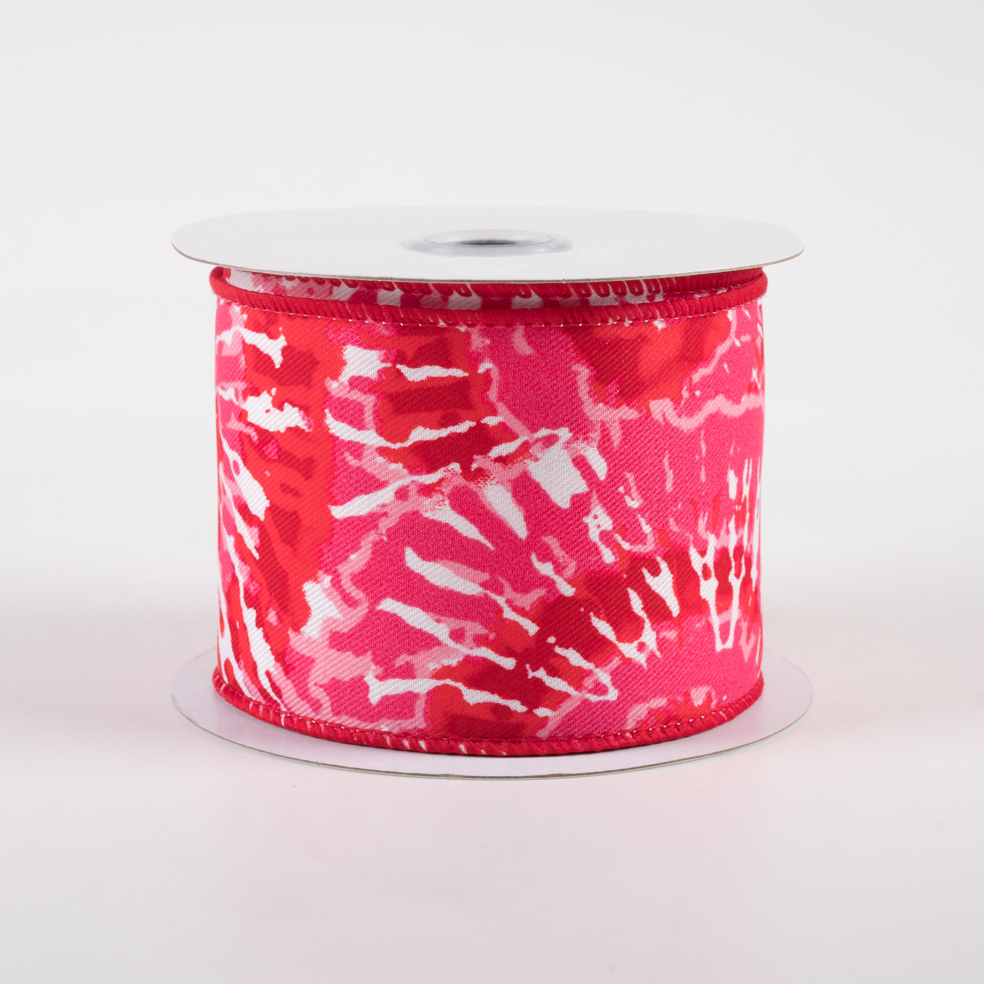 2.5" Tie Dye Ribbon: Red & Pink (10 Yards)