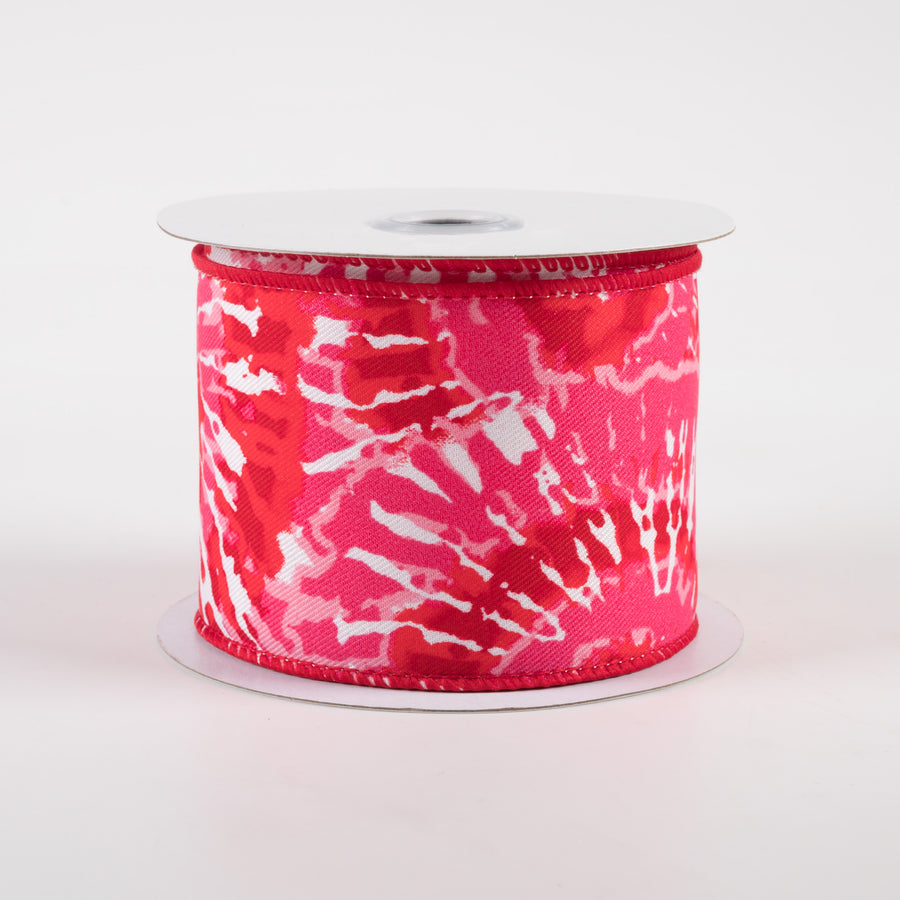 2.5" Tie Dye Ribbon: Red & Pink (10 Yards)