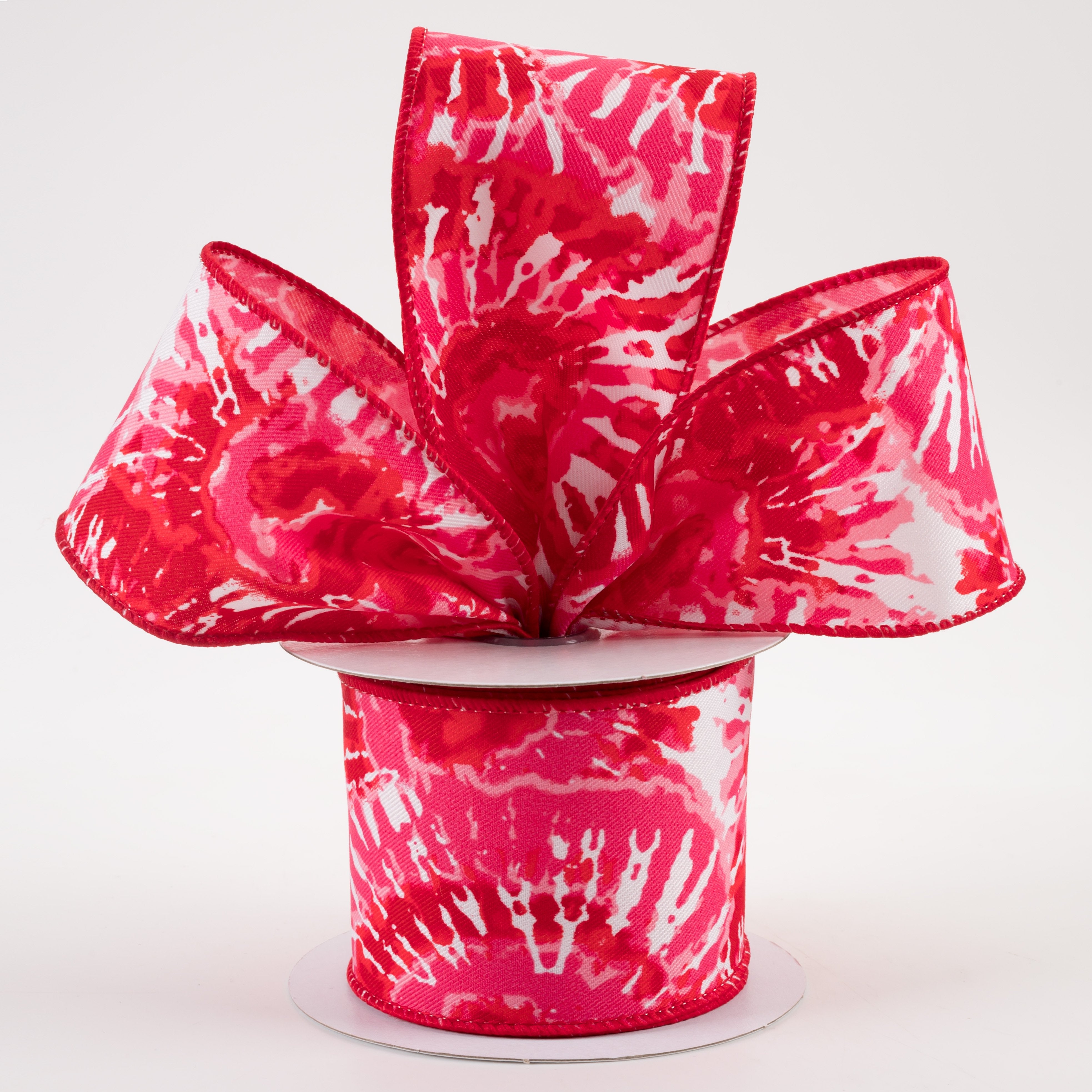 2.5" Tie Dye Ribbon: Red & Pink (10 Yards) Lifestyle Photo