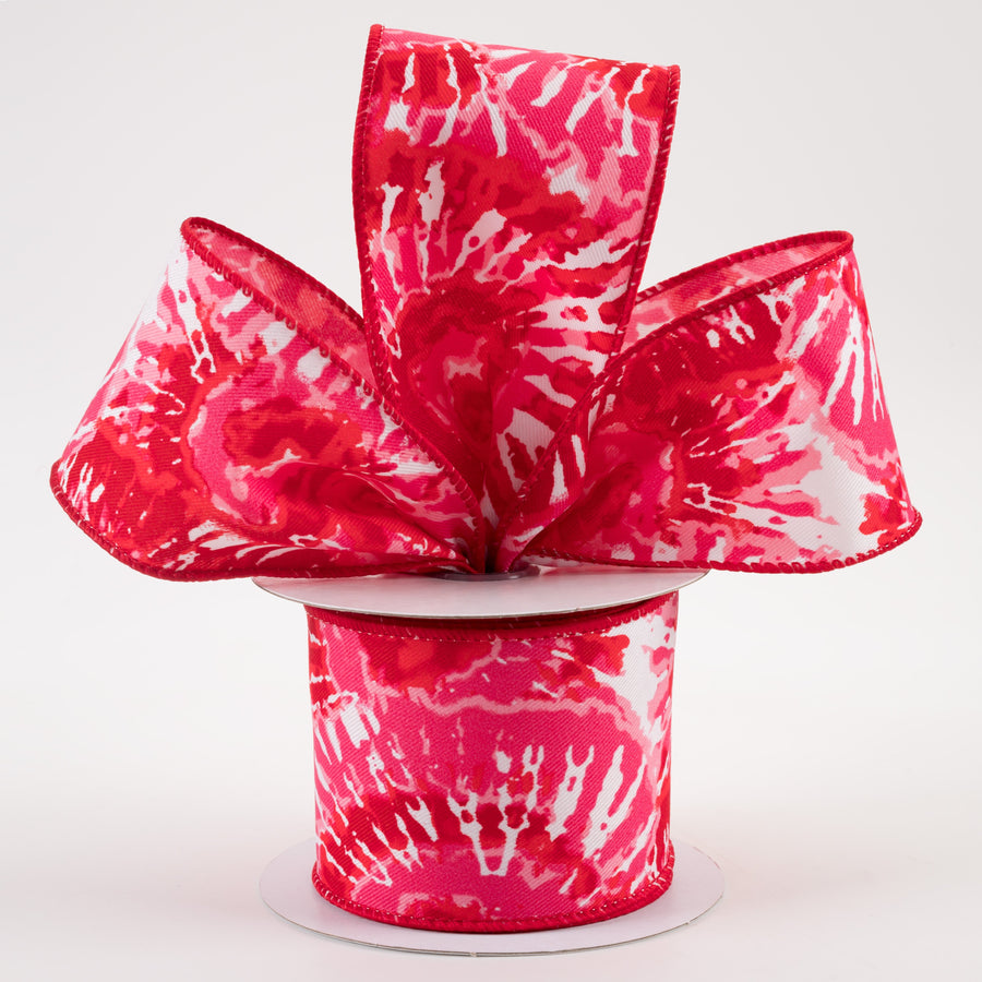 2.5" Tie Dye Ribbon: Red & Pink (10 Yards) Lifestyle Photo