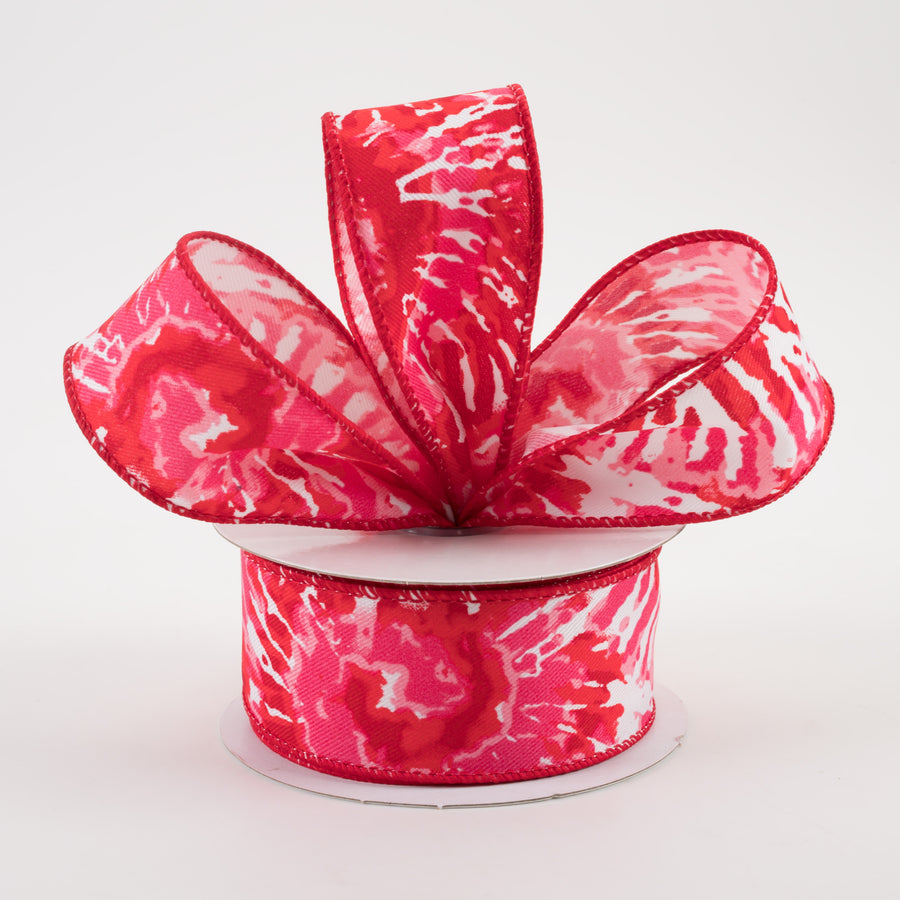 1.5" Tie Dye Ribbon: Red & Pink (10 Yards) Lifestyle Photo
