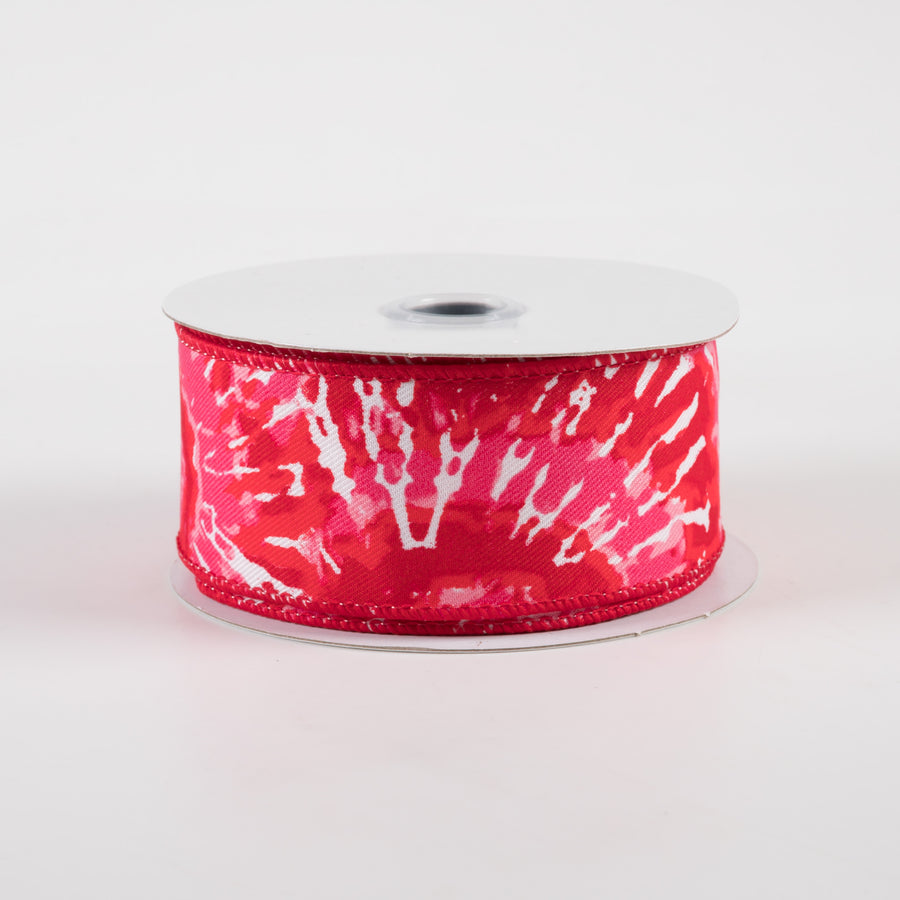 1.5" Tie Dye Ribbon: Red & Pink (10 Yards)