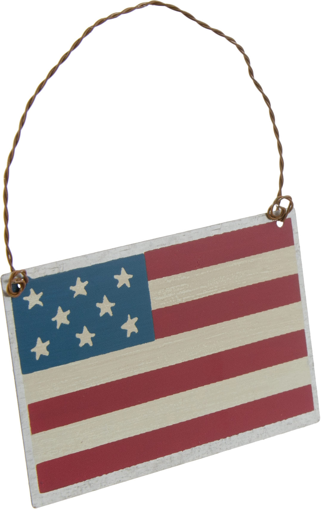 Tin American Flag Ornament (4" x 2.5) detail photo 3