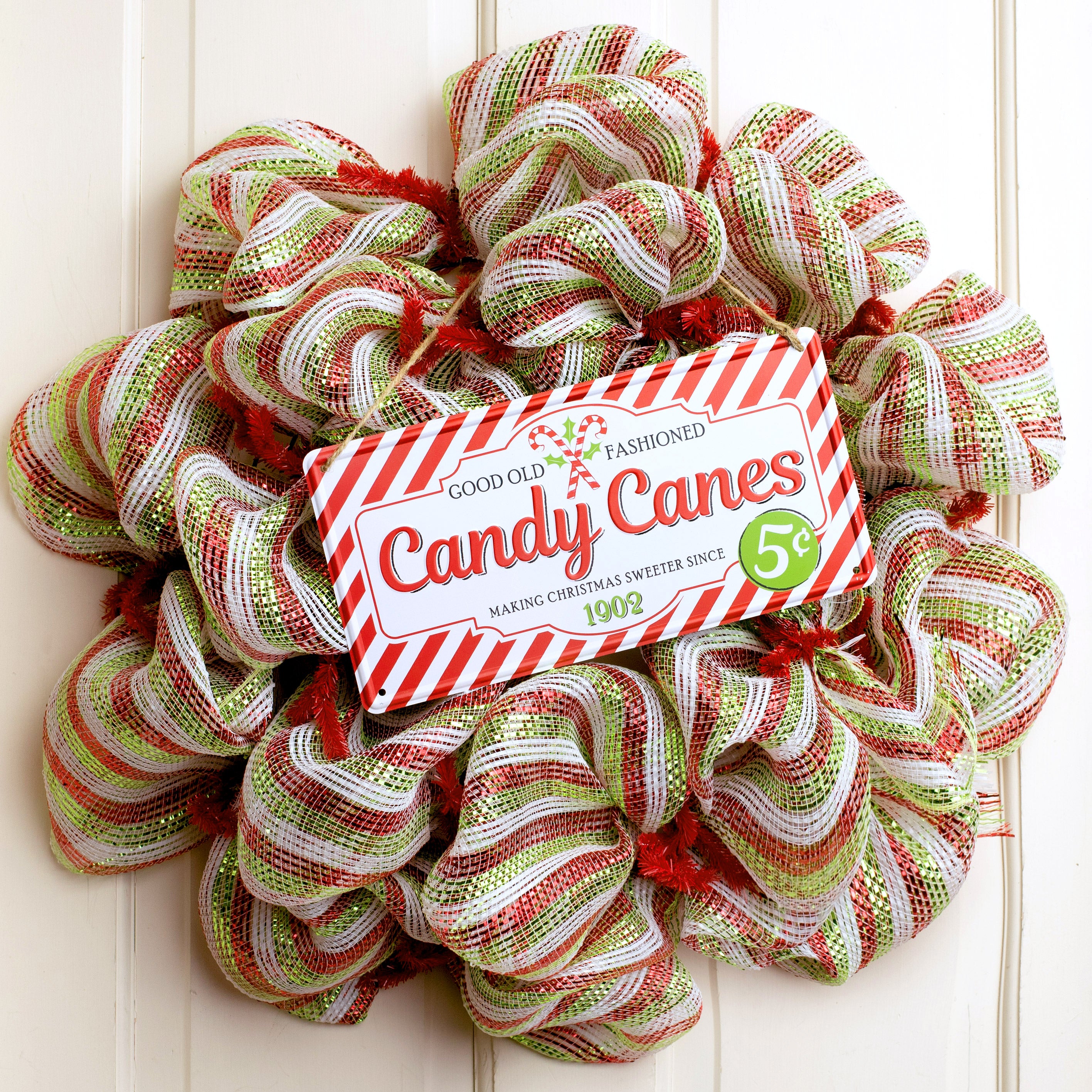 12" Tin Sign: Candy Canes for Sale Lifestyle Photo