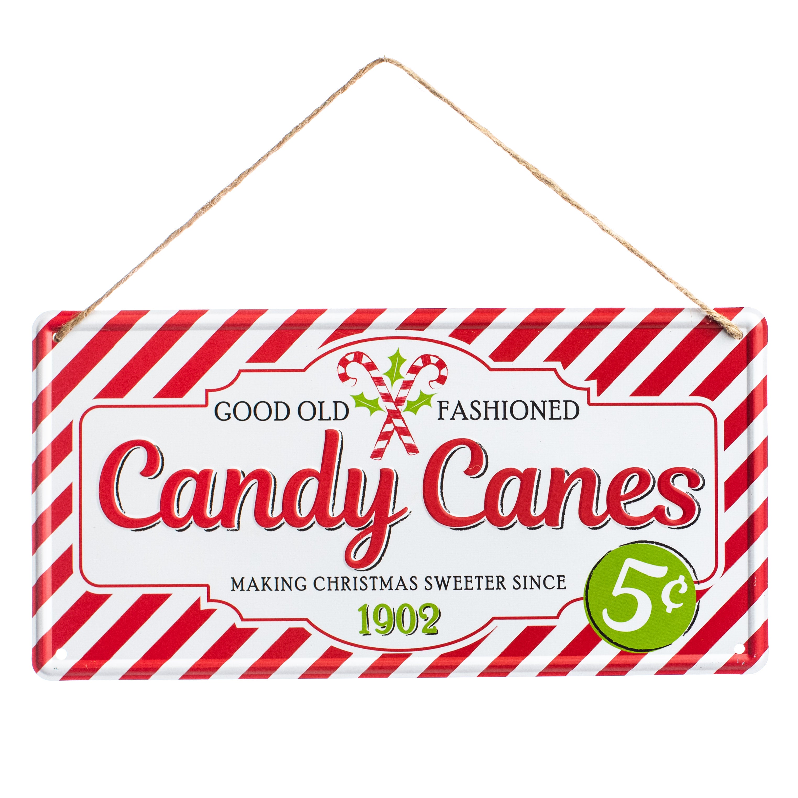 12" Tin Sign: Candy Canes for Sale Item Number: MD0385